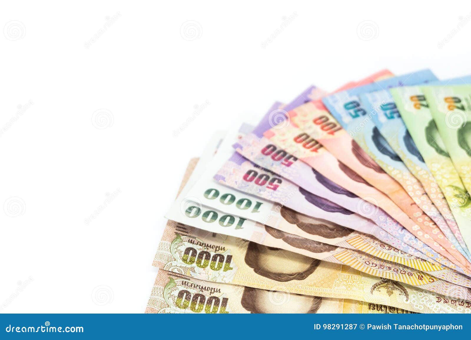 Moeda Tailandesa Do Dinheiro Isolada No Fundo Branco Imagem de Stock