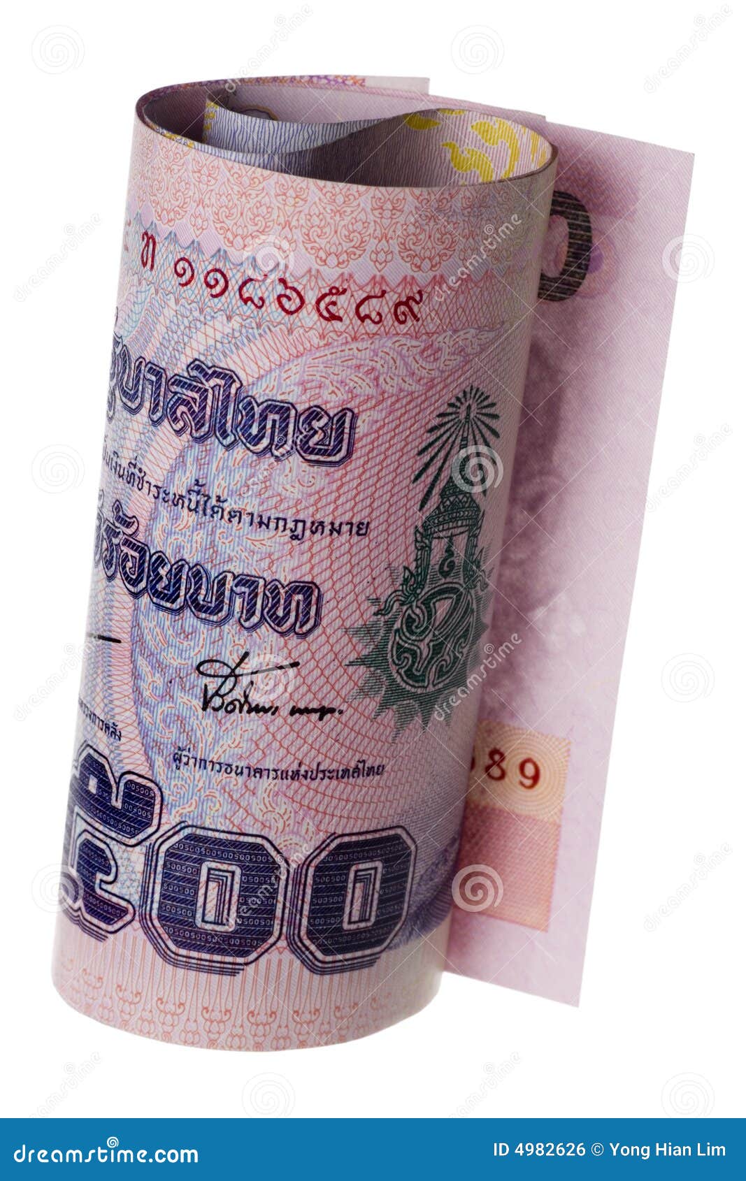 Moeda tailandesa rolada foto de stock. Imagem de dinheiro 4982626