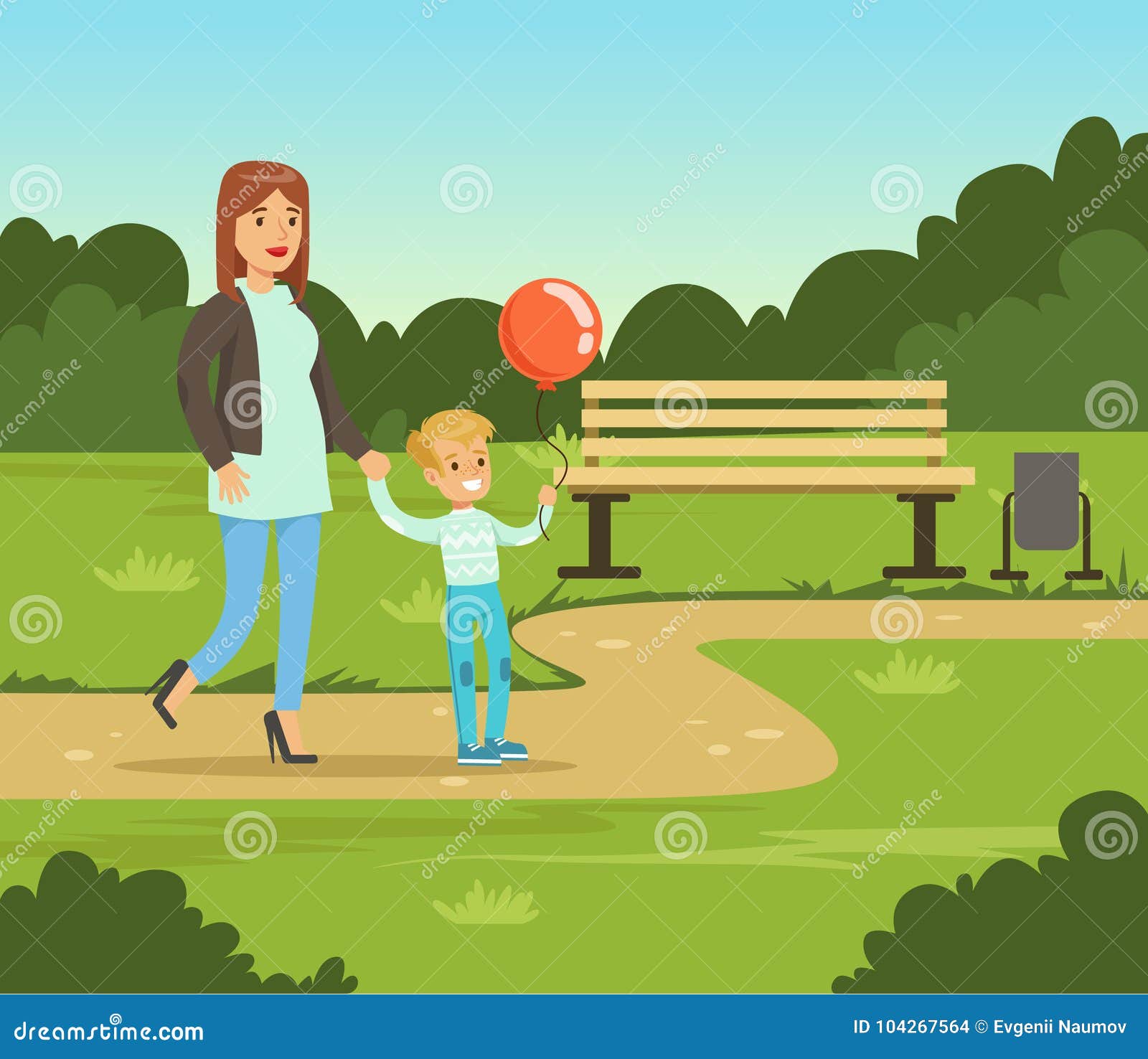 Мама гуляет в парке. Мультяшная семья в парке. Прогулка с мамой в парке рисование. Семья гуляет в парке вектор. Прогулка в парке рисунок.