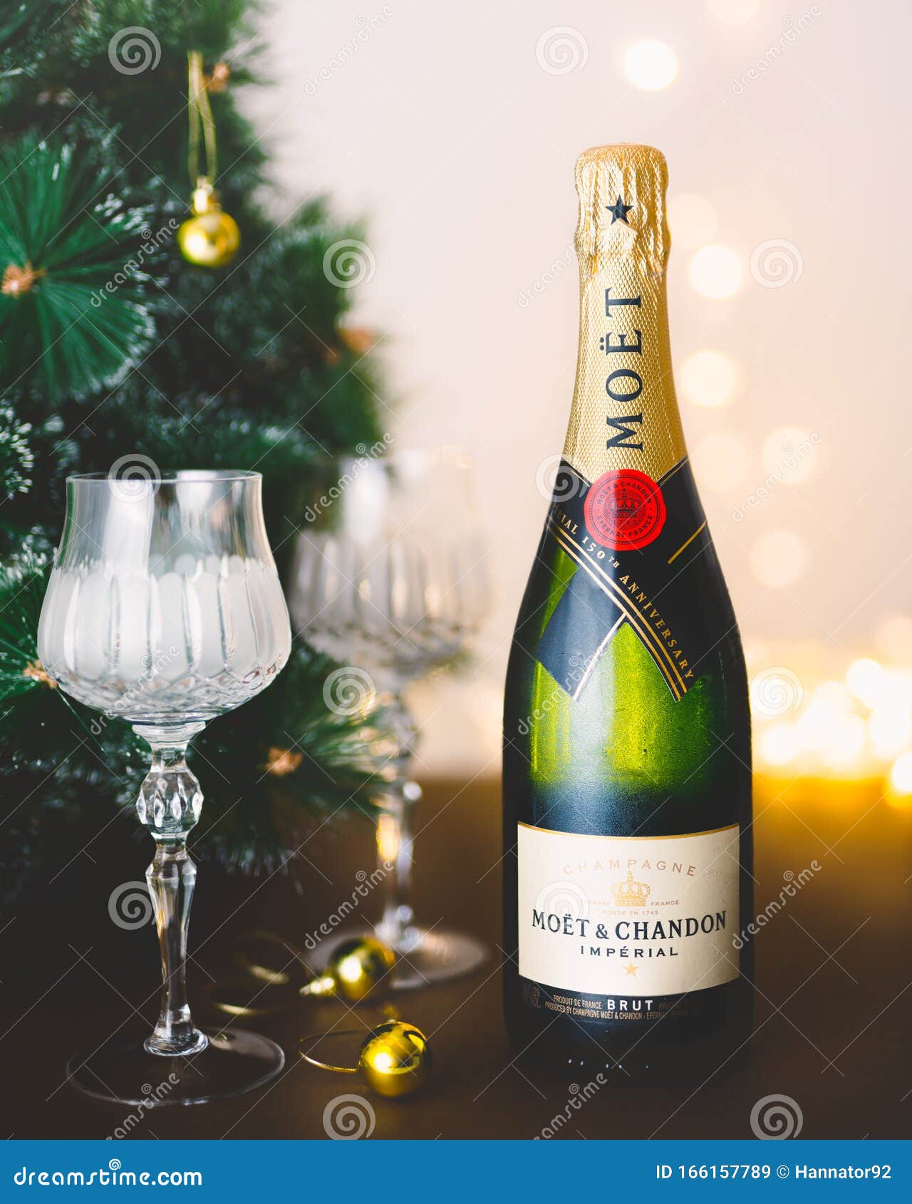 Moet & Chandon Imperial Brut Champagne. Bottle of Champagne and Christmas  Decorations Editorial Stock Image - Image of bokeh, fancy: 166157789