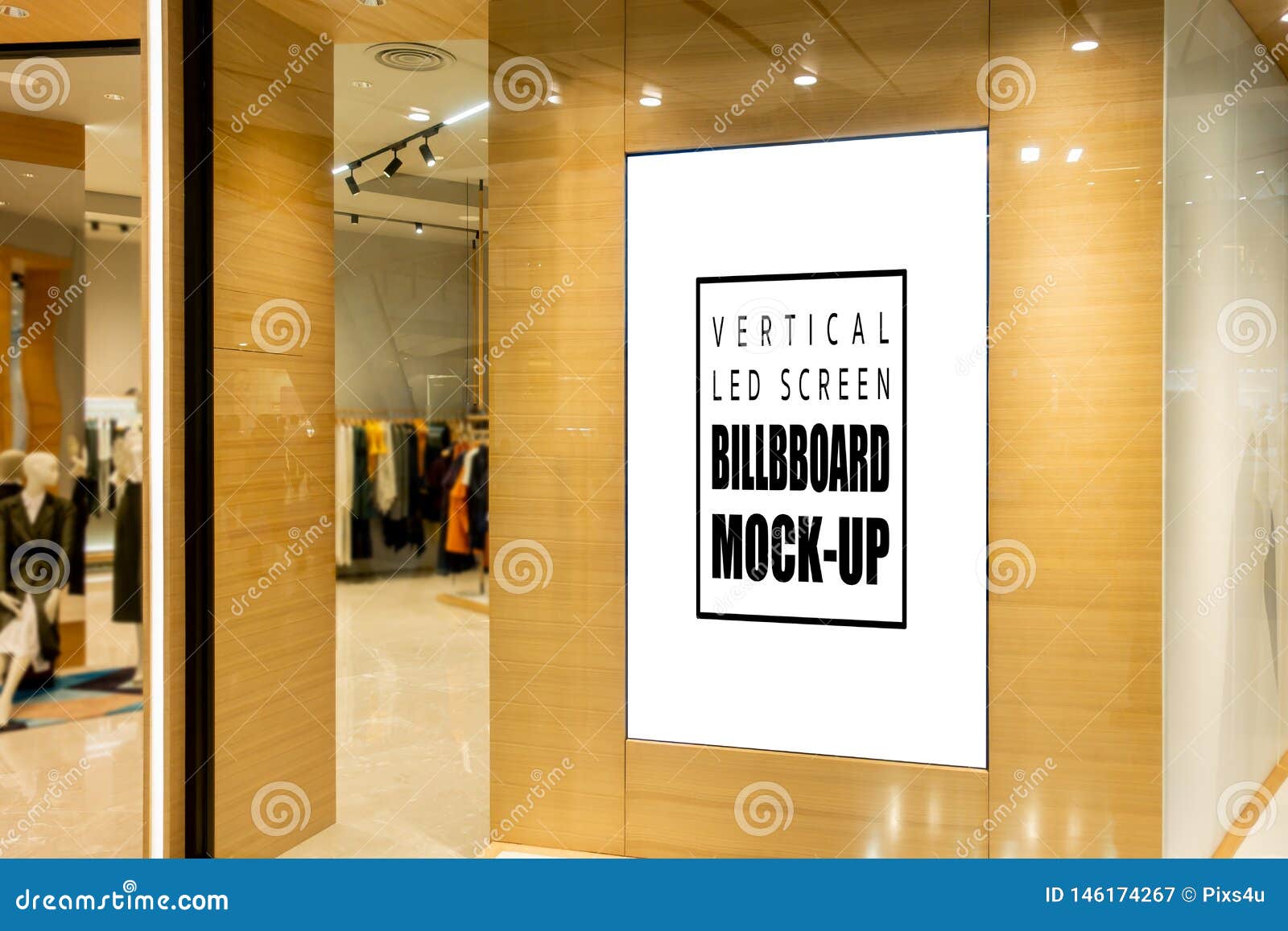 Mofa Encima De La Publicidad De Pantalla Vertical Del LED En La Tienda De  La Moda Imagen de archivo - Imagen de enmascarado, espacio: 146174267