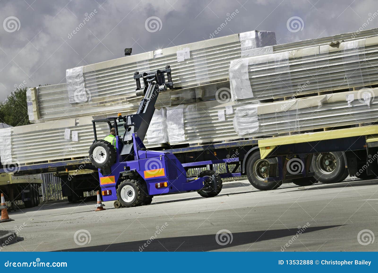 Moffett Truck Mounted Forklift Stock Photo Image of depot, operator