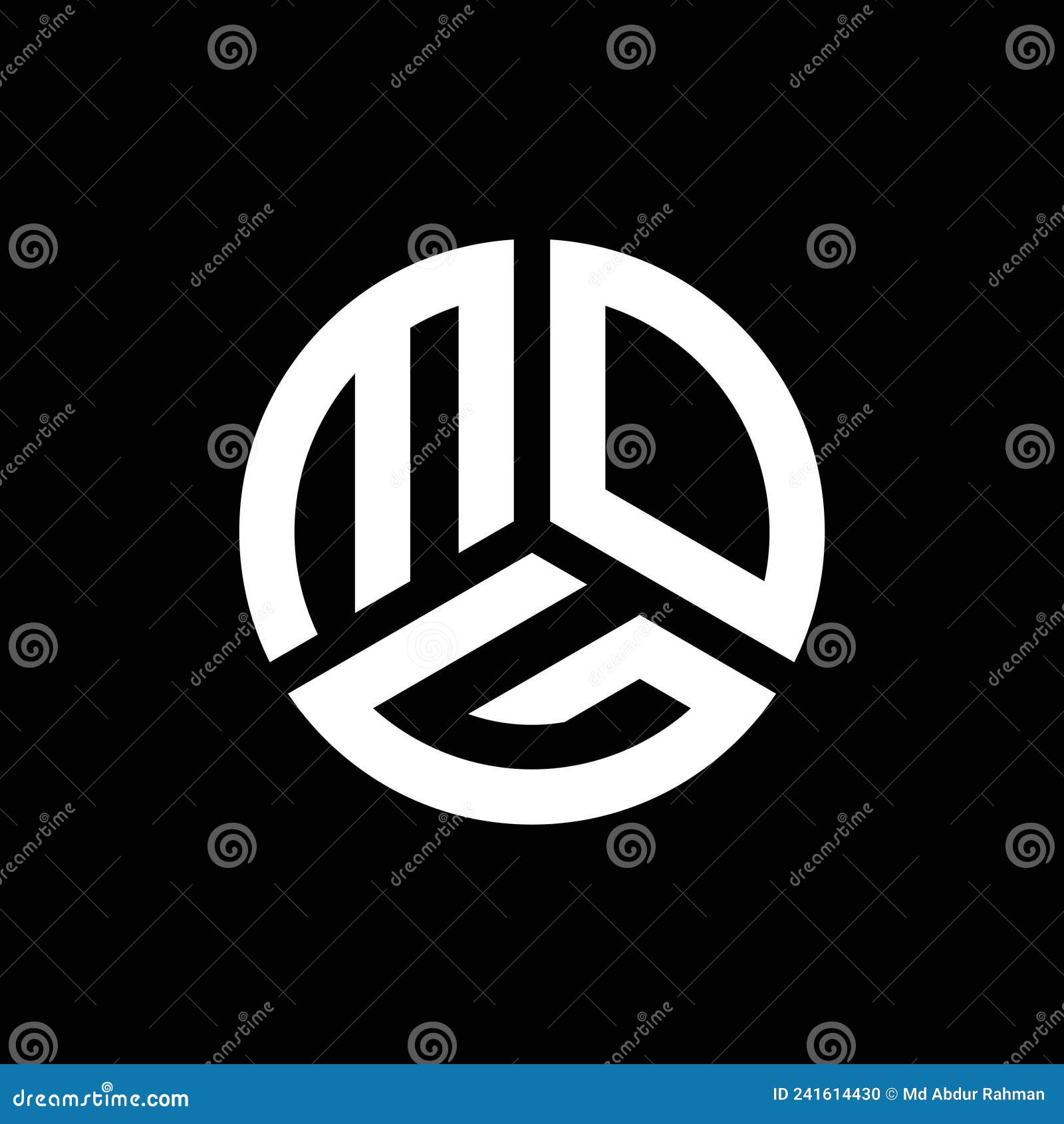 mog letter logo  on black background. mog creative initials letter logo concept. mog letter 