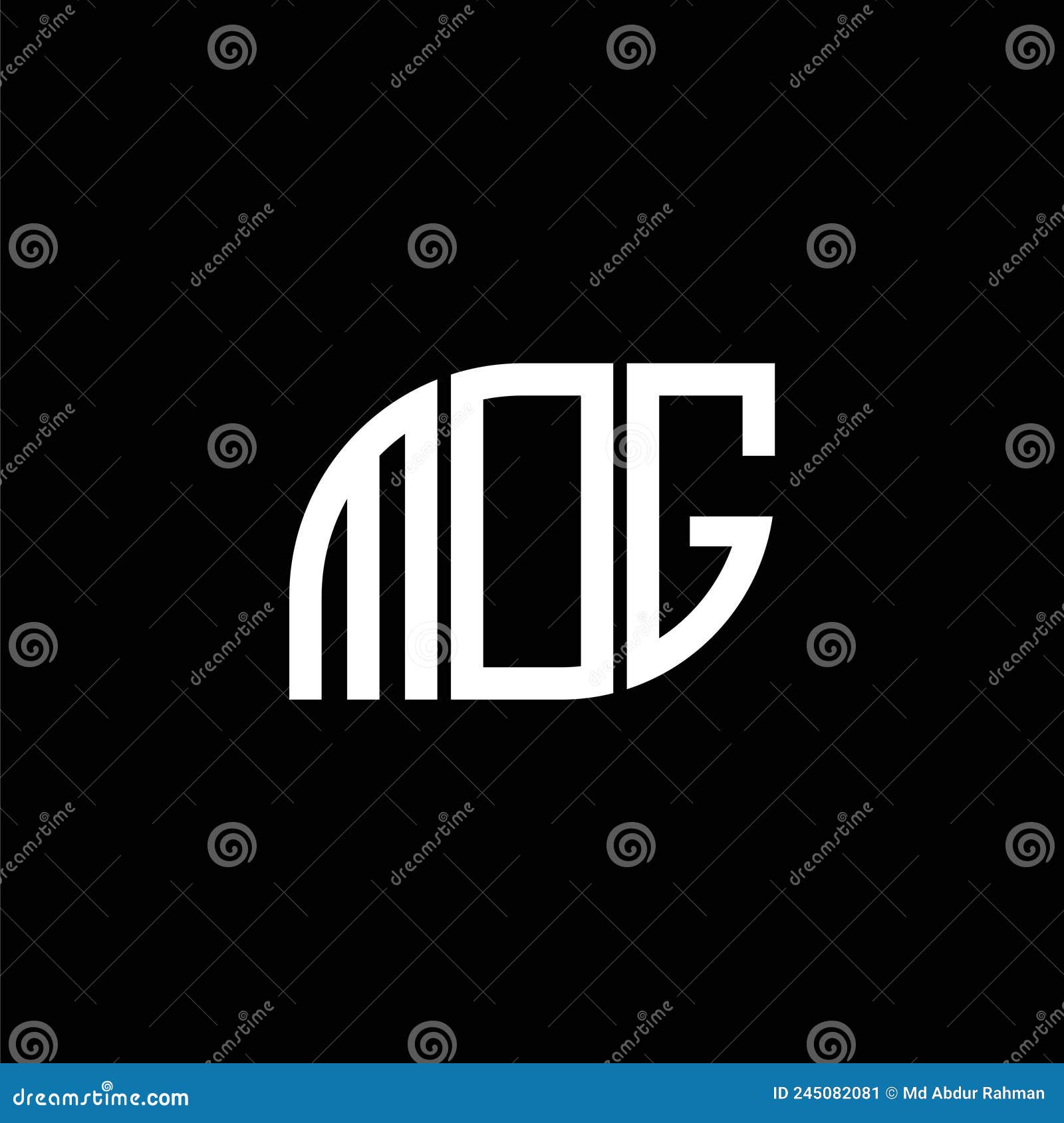 mog letter logo  on black background. mog creative initials letter logo concept. mog letter 