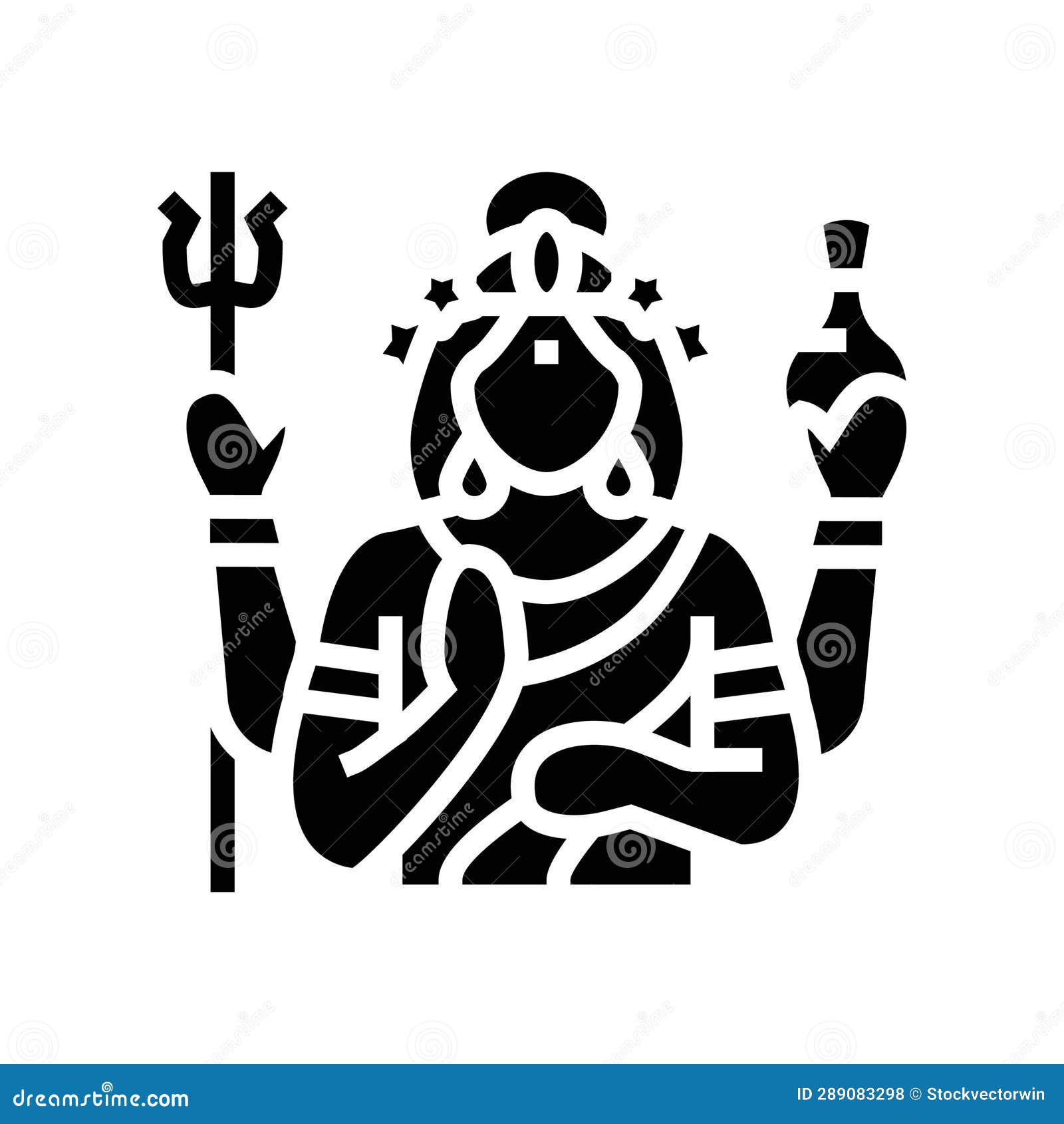 mohini god indian glyph icon  