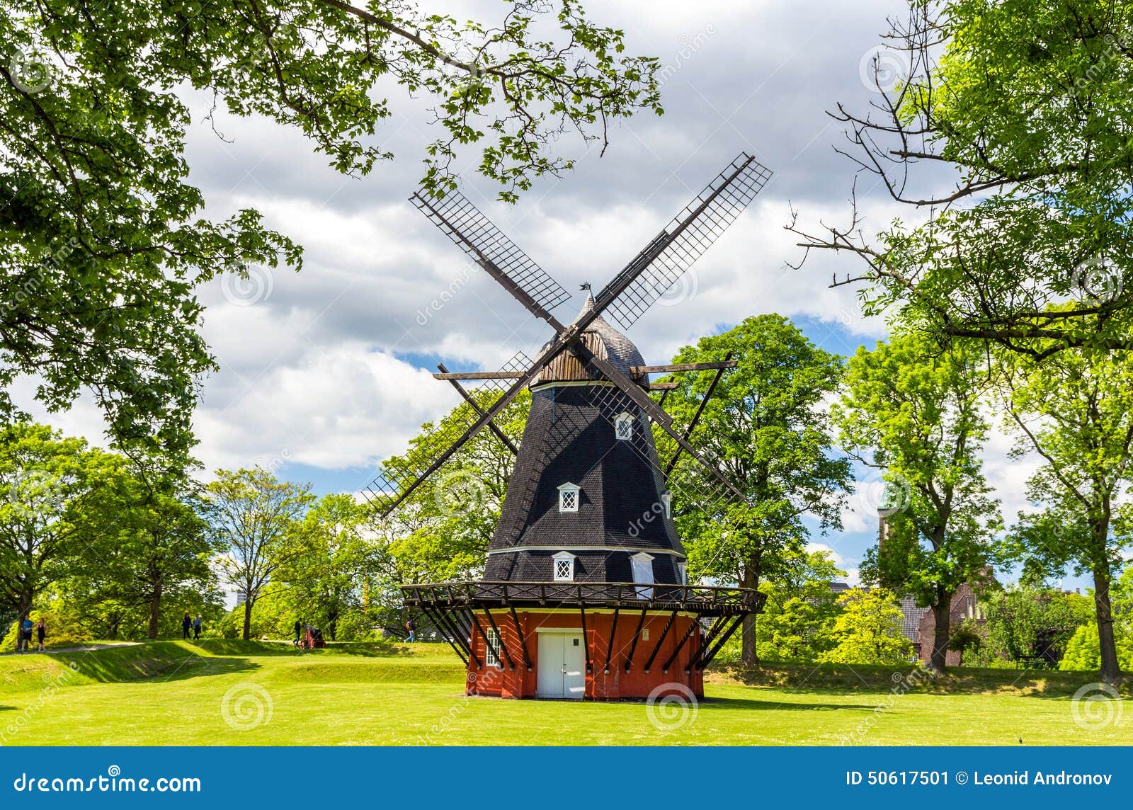 Moinho De Vento Em Kastellet, Copenhaga, Dinamarca Imagem de Stock