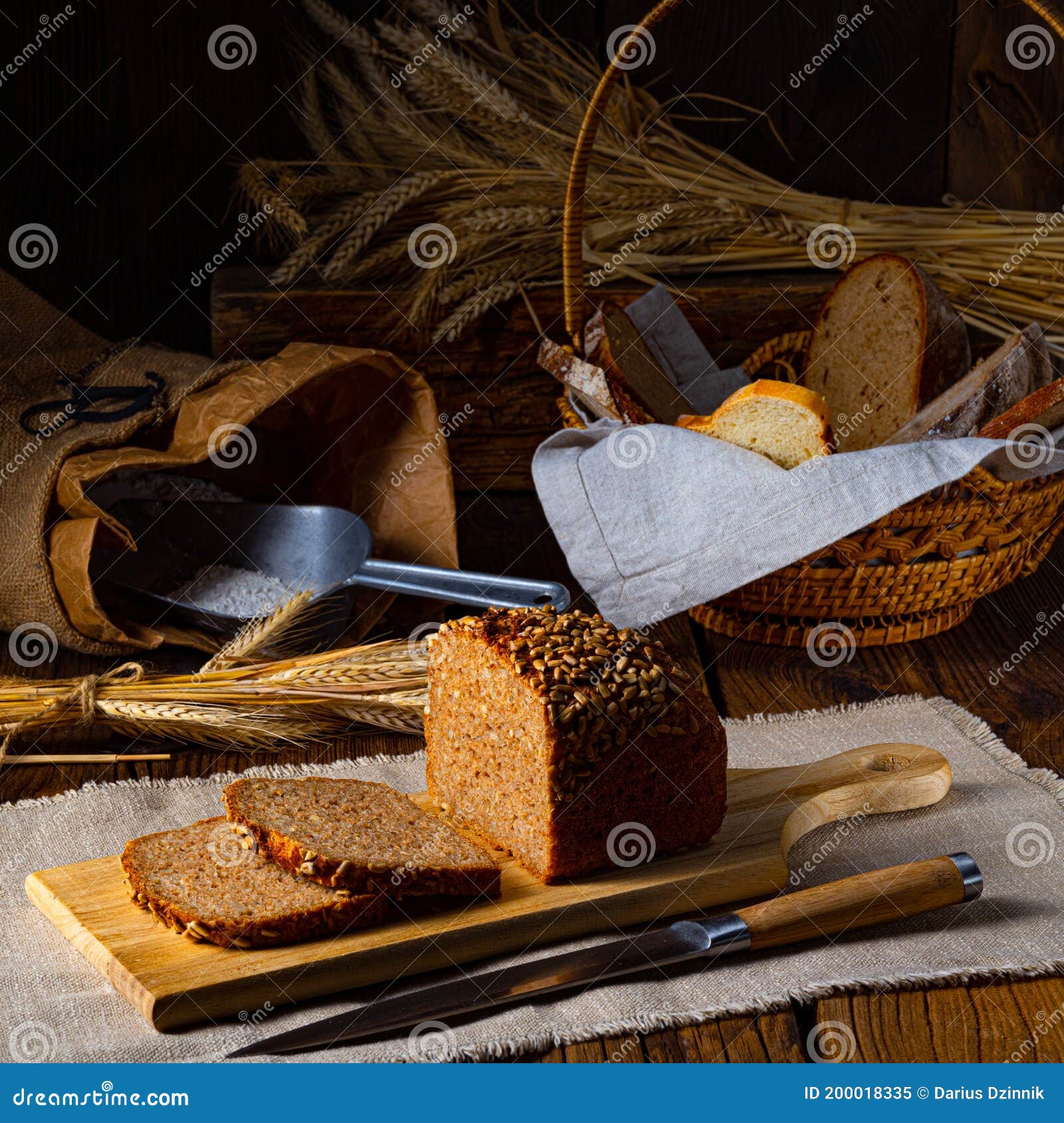 Moist Wholemeal Bread, Crushed or Ground Whole Grain Stock Image