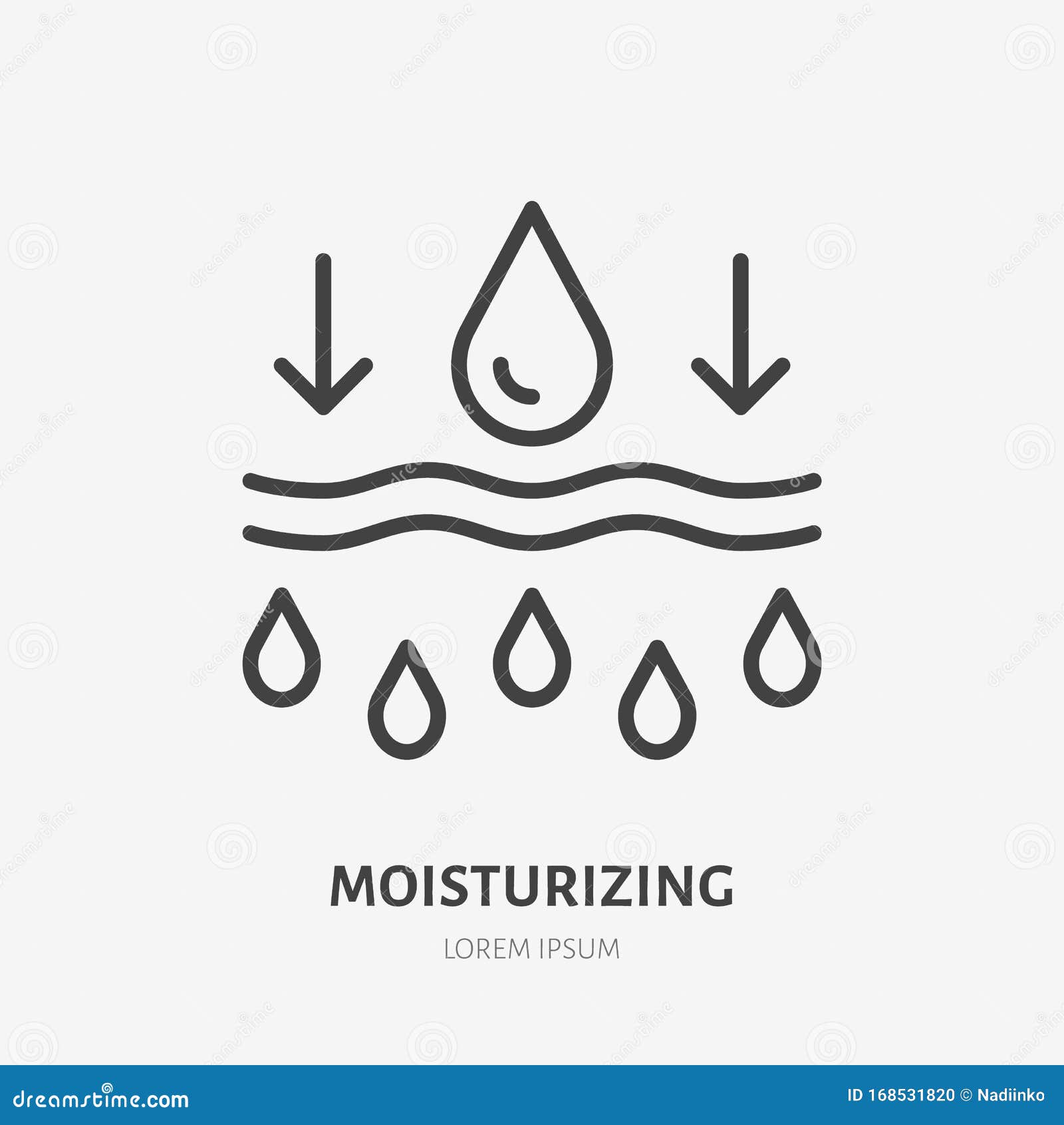 moisture line icon,  pictogram of moisturizing cream. skincare , sign for cosmetics packaging