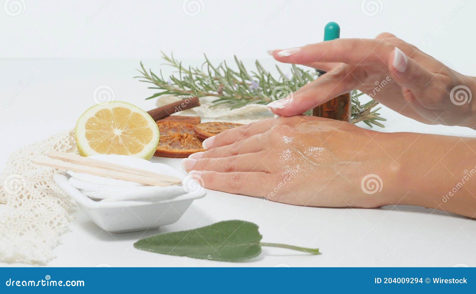 Moisturizing Treatment Skin with Natural Ingredients Stock Photo