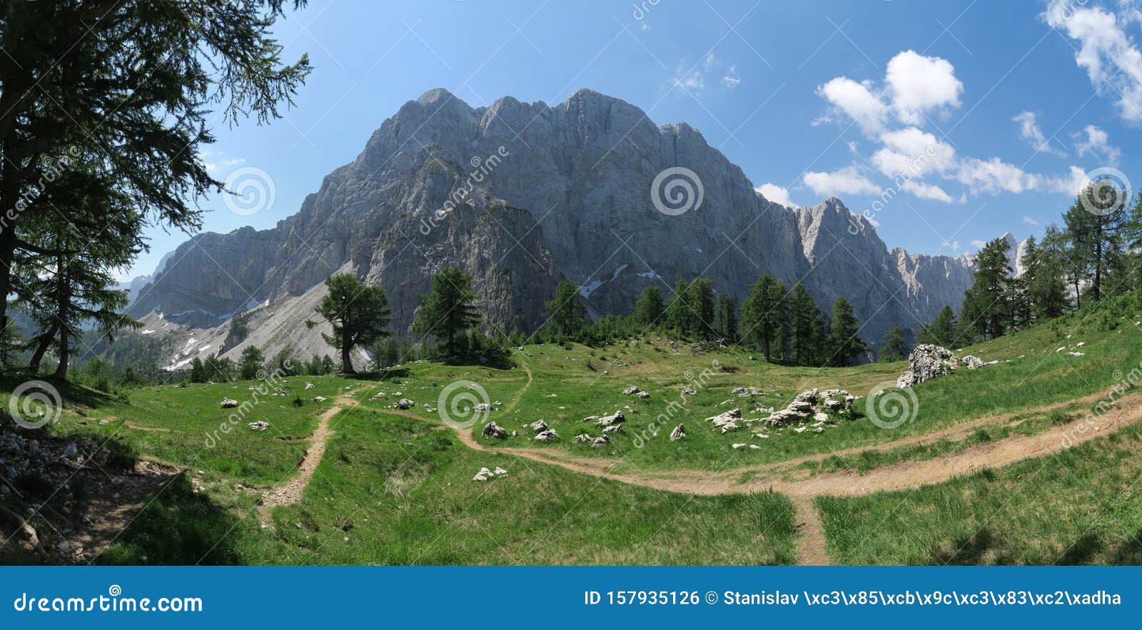 mojstrovka peak from slemenova peak in julian alps