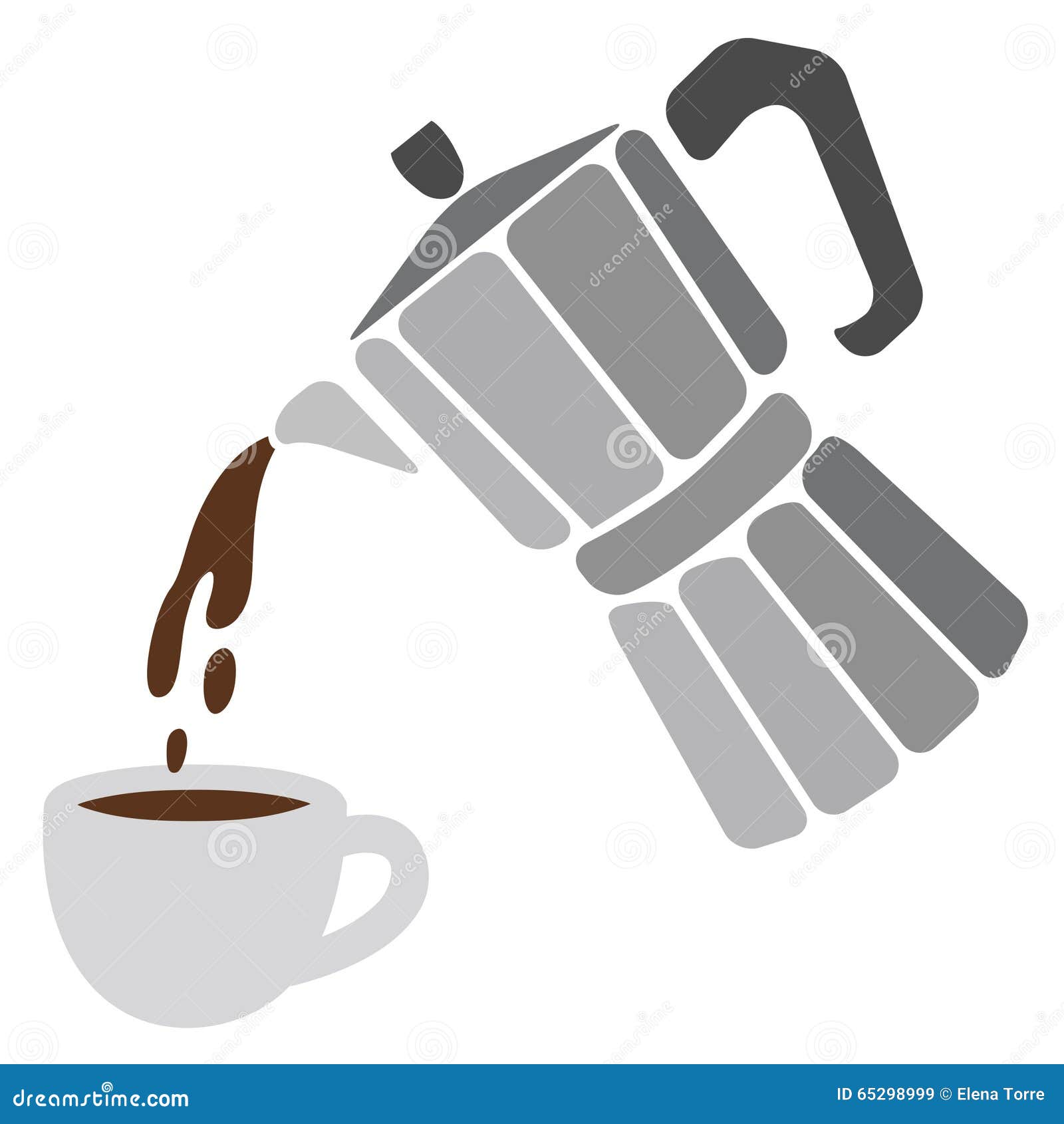 moka pot and cup of coffee