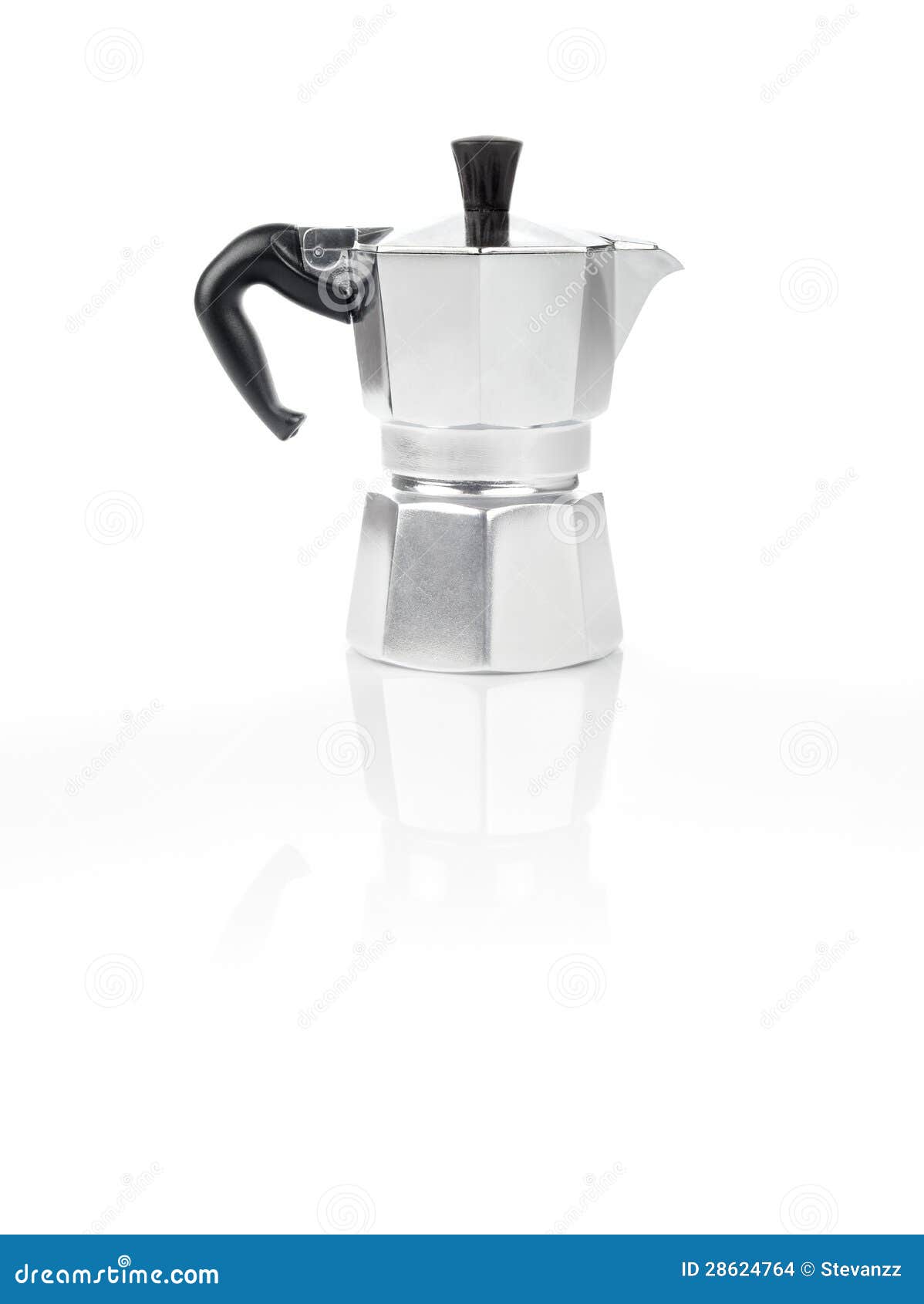 Moka Pot, Italian Espresso Machine Coffee Maker and Its Reflection