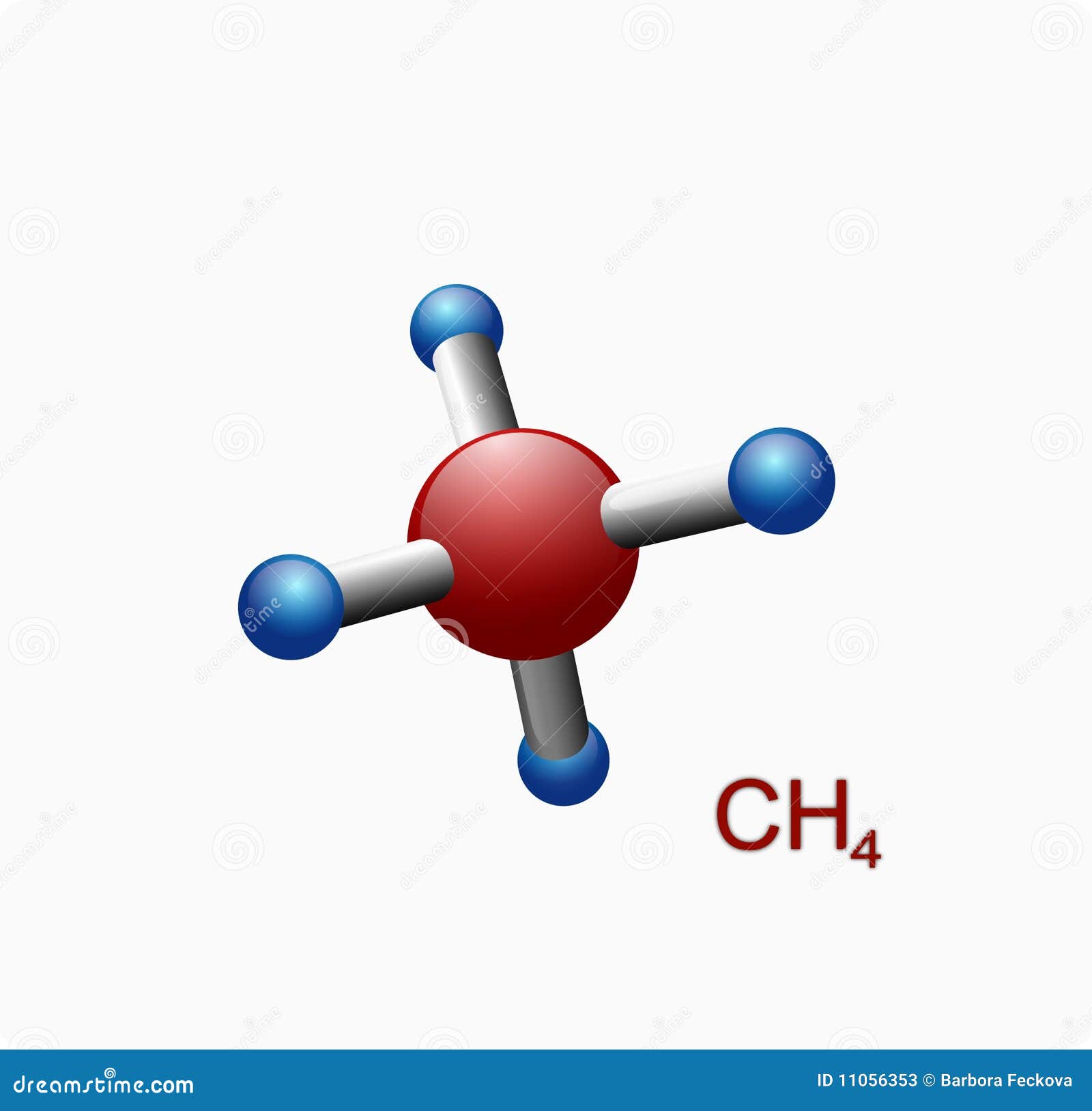 Molécula del metano ilustración del vector. Ilustración de escuela -  11056353
