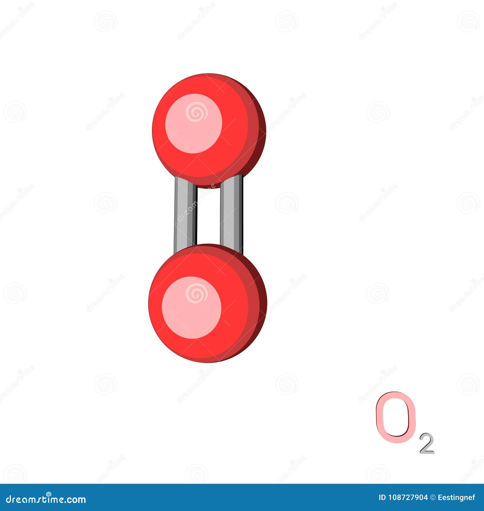 Molécula Modelo Del Oxígeno Aislado En El Fondo Blanco Renderin 3D Stock de  ilustración - Ilustración de objeto, ciencia: 108727904