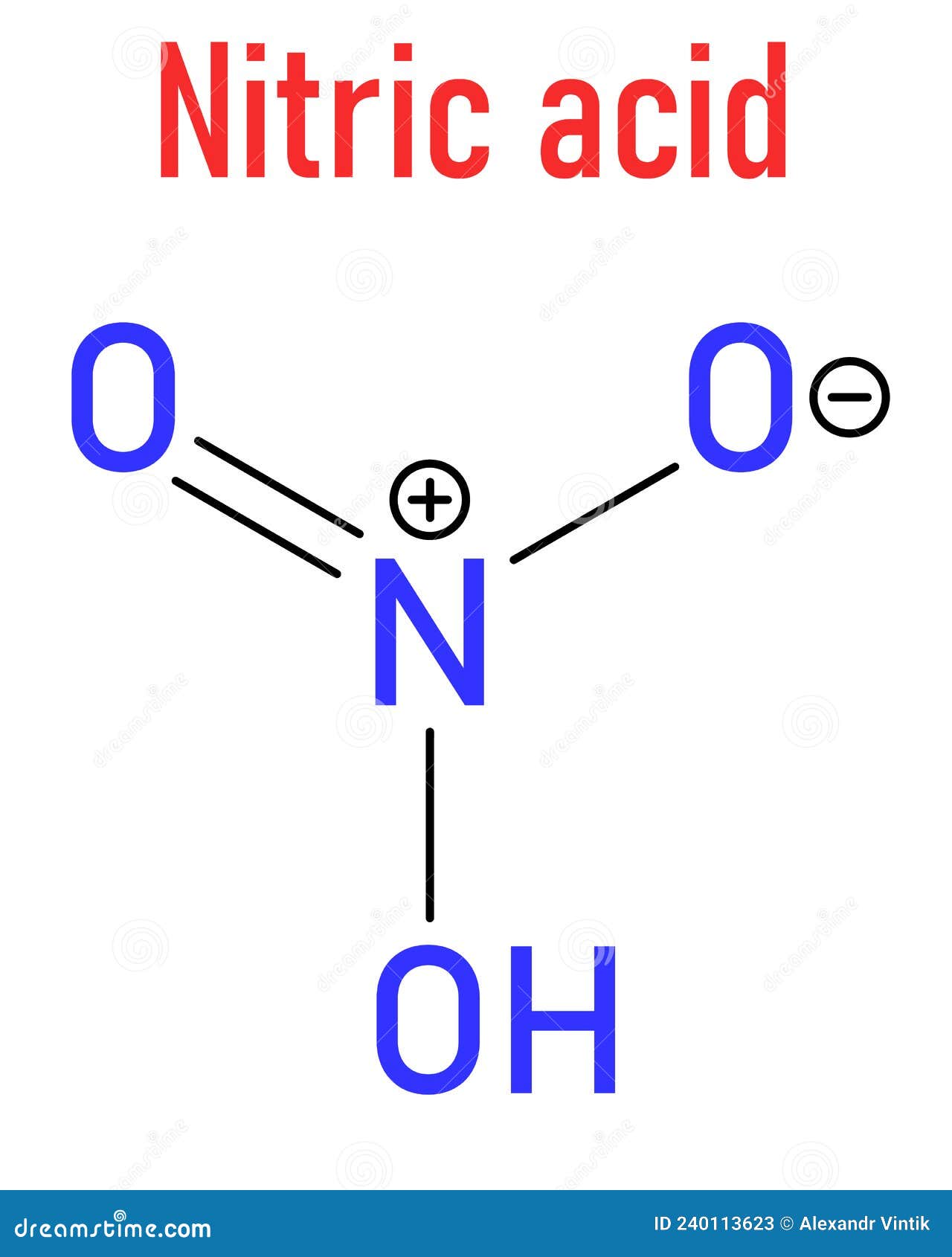 Molécule D'acide Nitrique Ou D'acide Minéral Fort Hno3. Utilisé