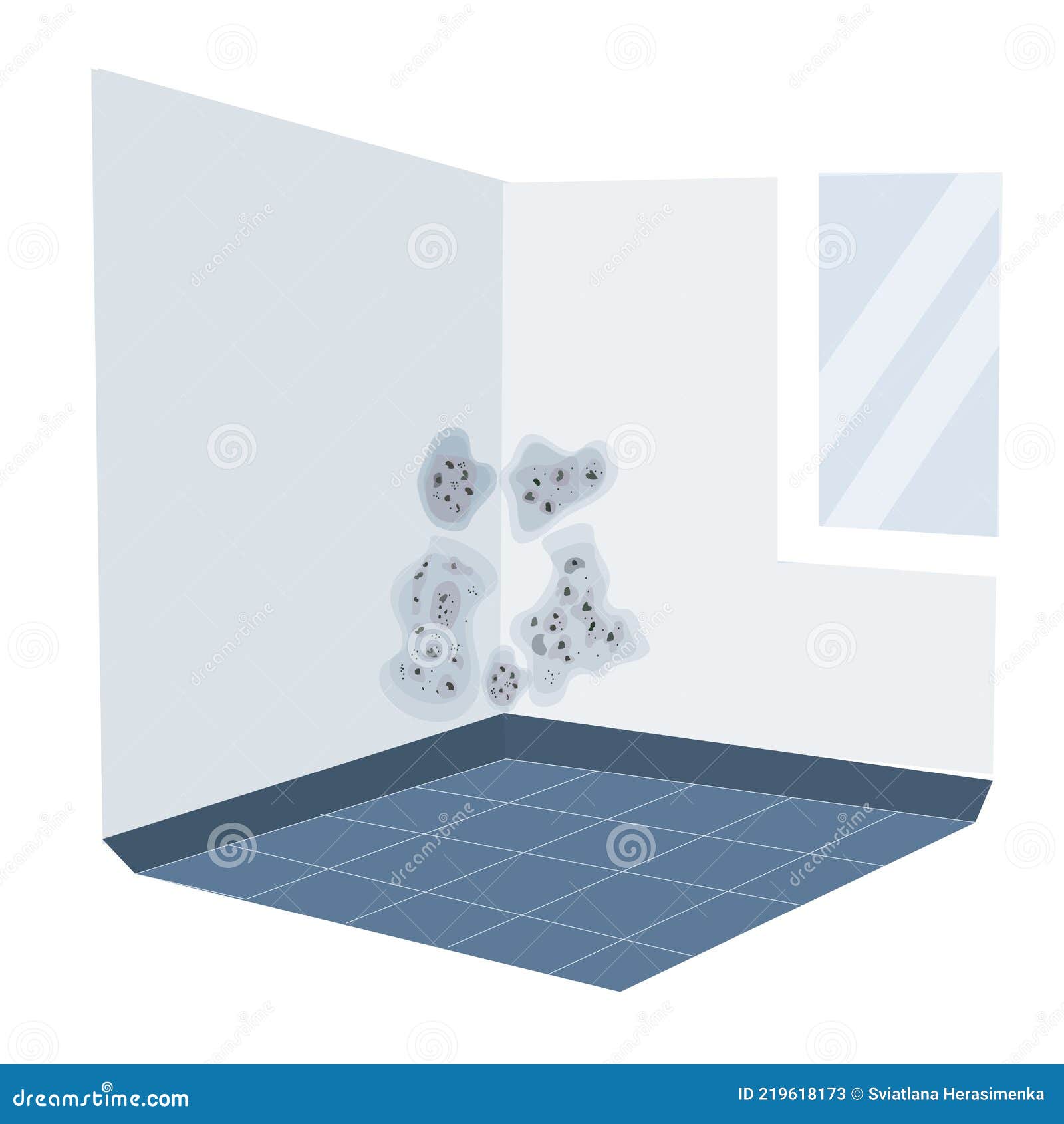 Mold on the Wall in the House from High Humidity Vector Illustration in