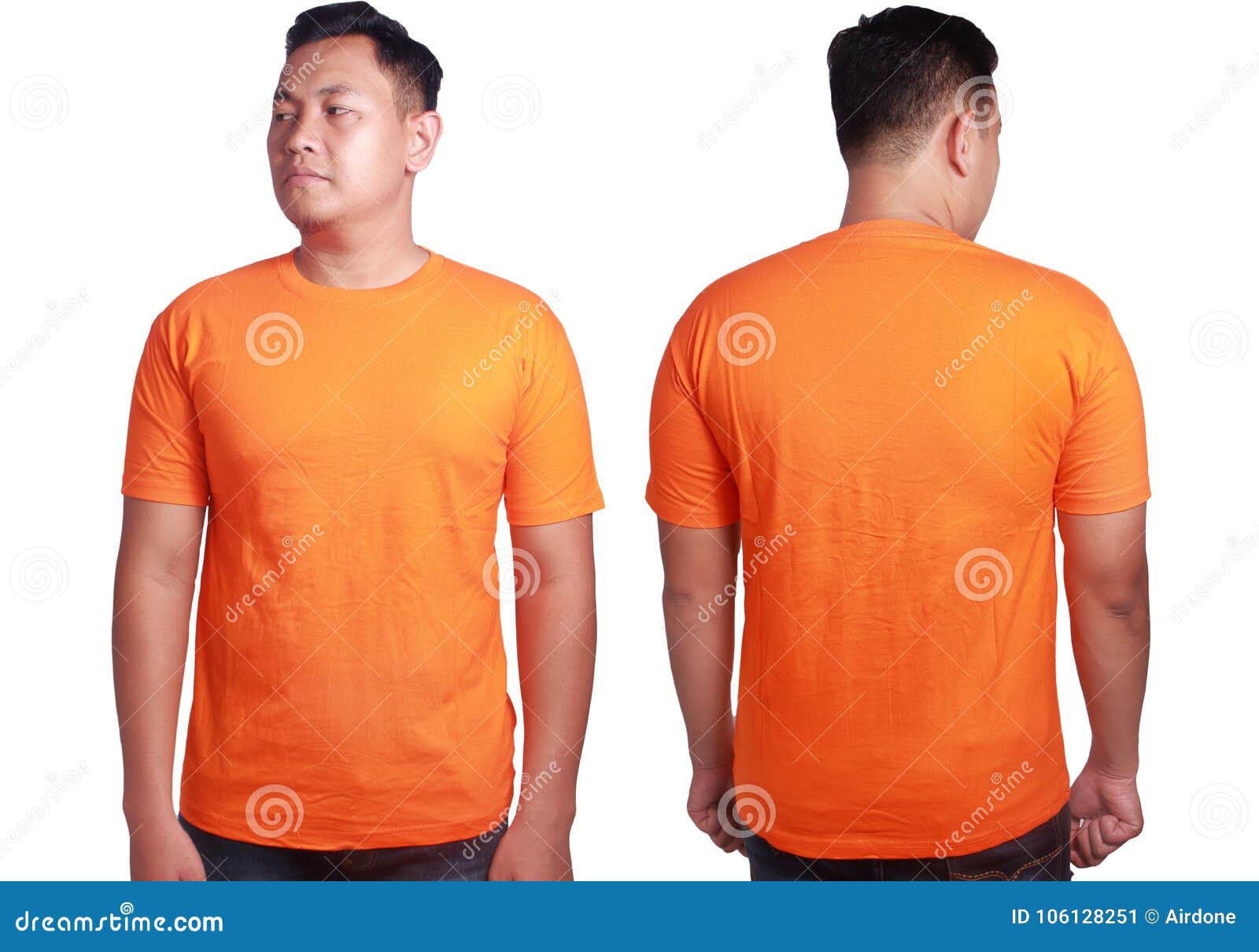Camisa Laranja Zombando Frente E Verso Isolada. Camisa Laranja Comum.  Modelo De Design De Camisa Imagem de Stock - Imagem de camisa, projeto:  266466255