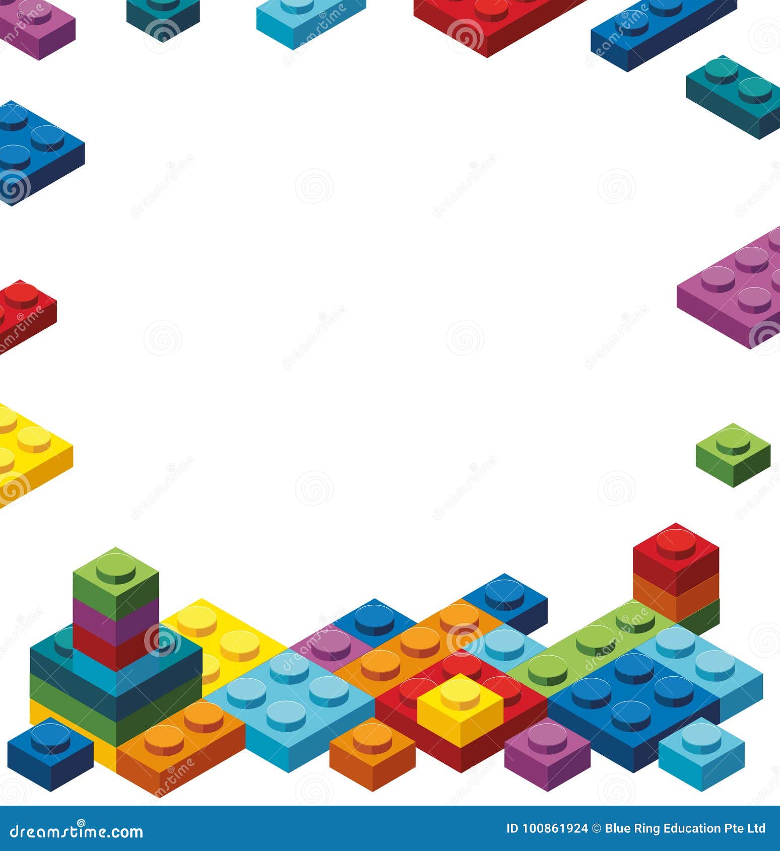 Molde De Borda Com Blocos De Brinquedo Coloridos Ilustração do Vetor -  Ilustração de quadro, papel: 100861924, image size:1548x1690