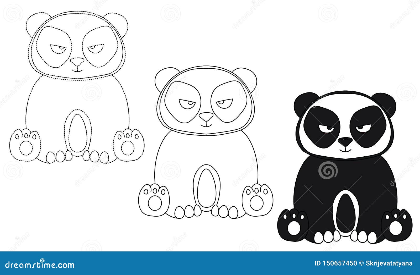 Desenho De Bebê Panda Página Para Colorir Isolada Crianças Livro