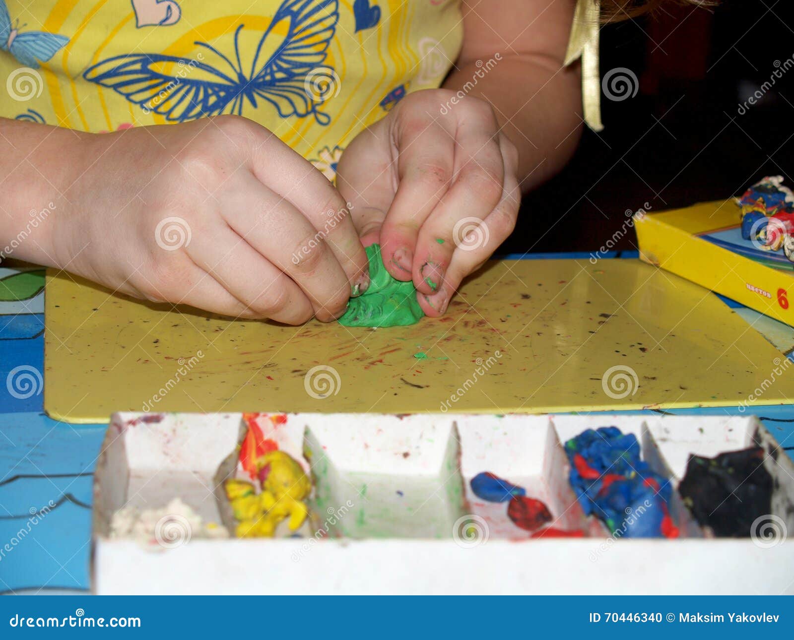 Molded from clay stock photo. Image of plasticine, children 70446340