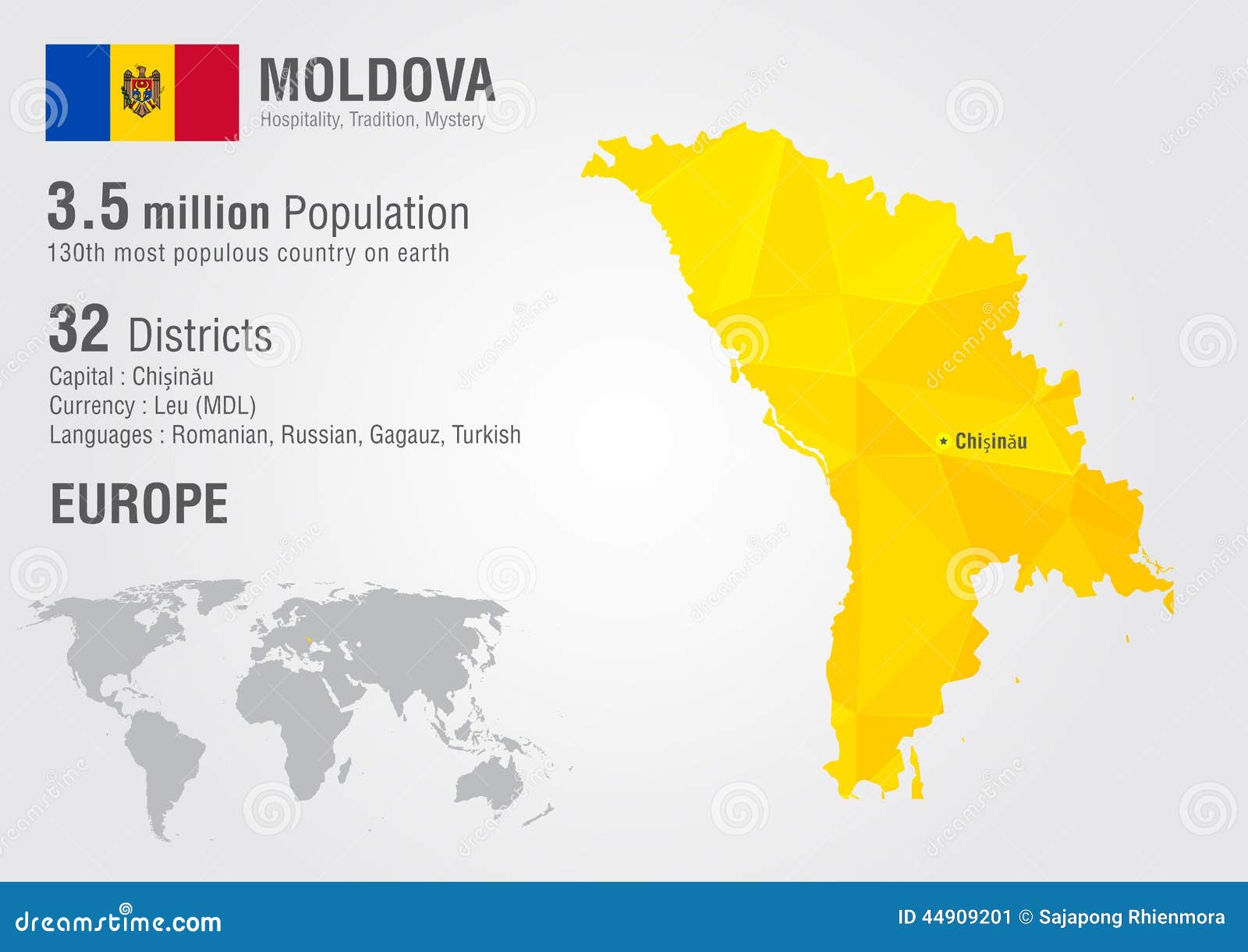 moldova world map with a pixel diamond texture.