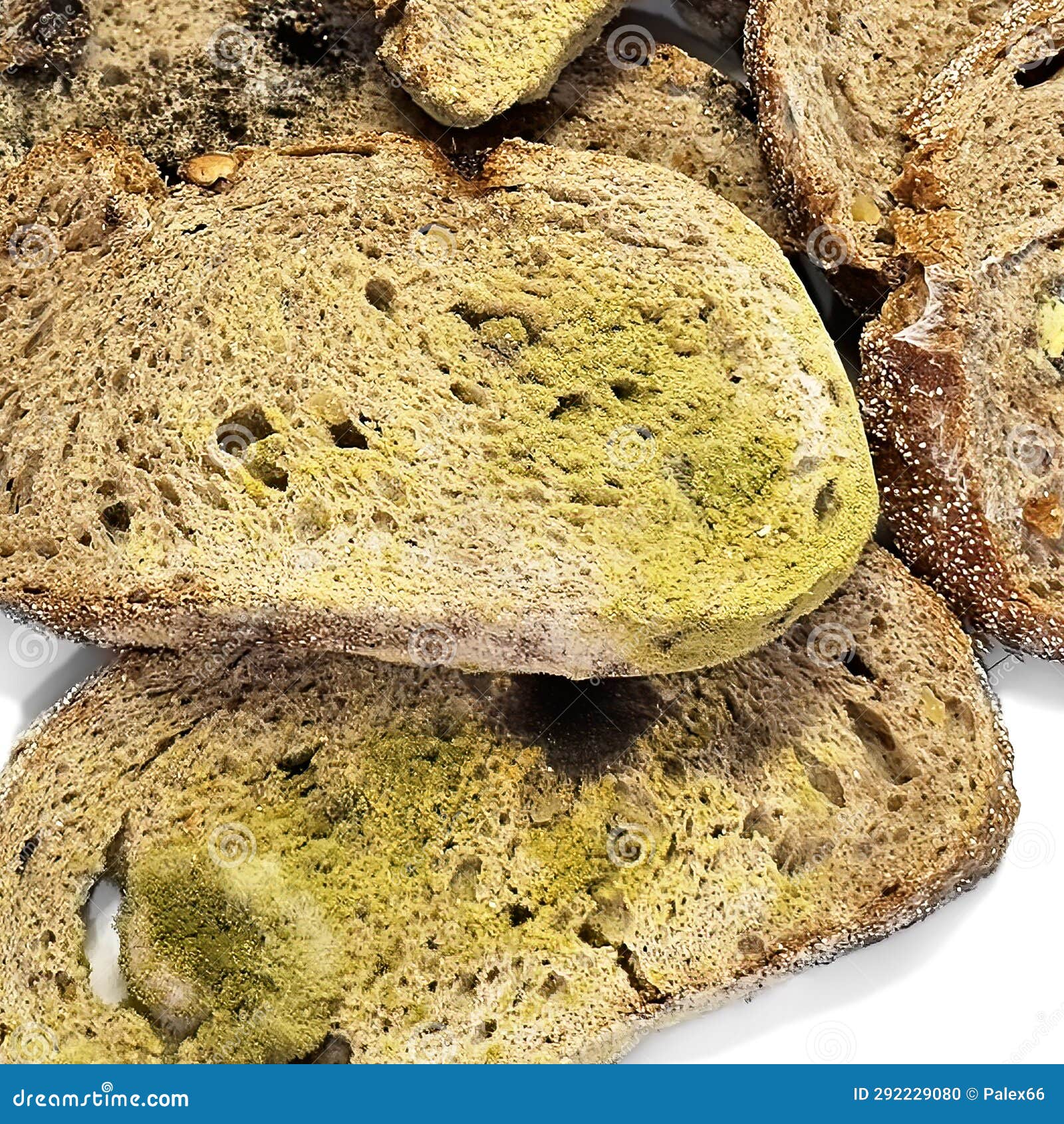Moldy Bread Cut into Pieces Stock Photo Image of isolated, dish