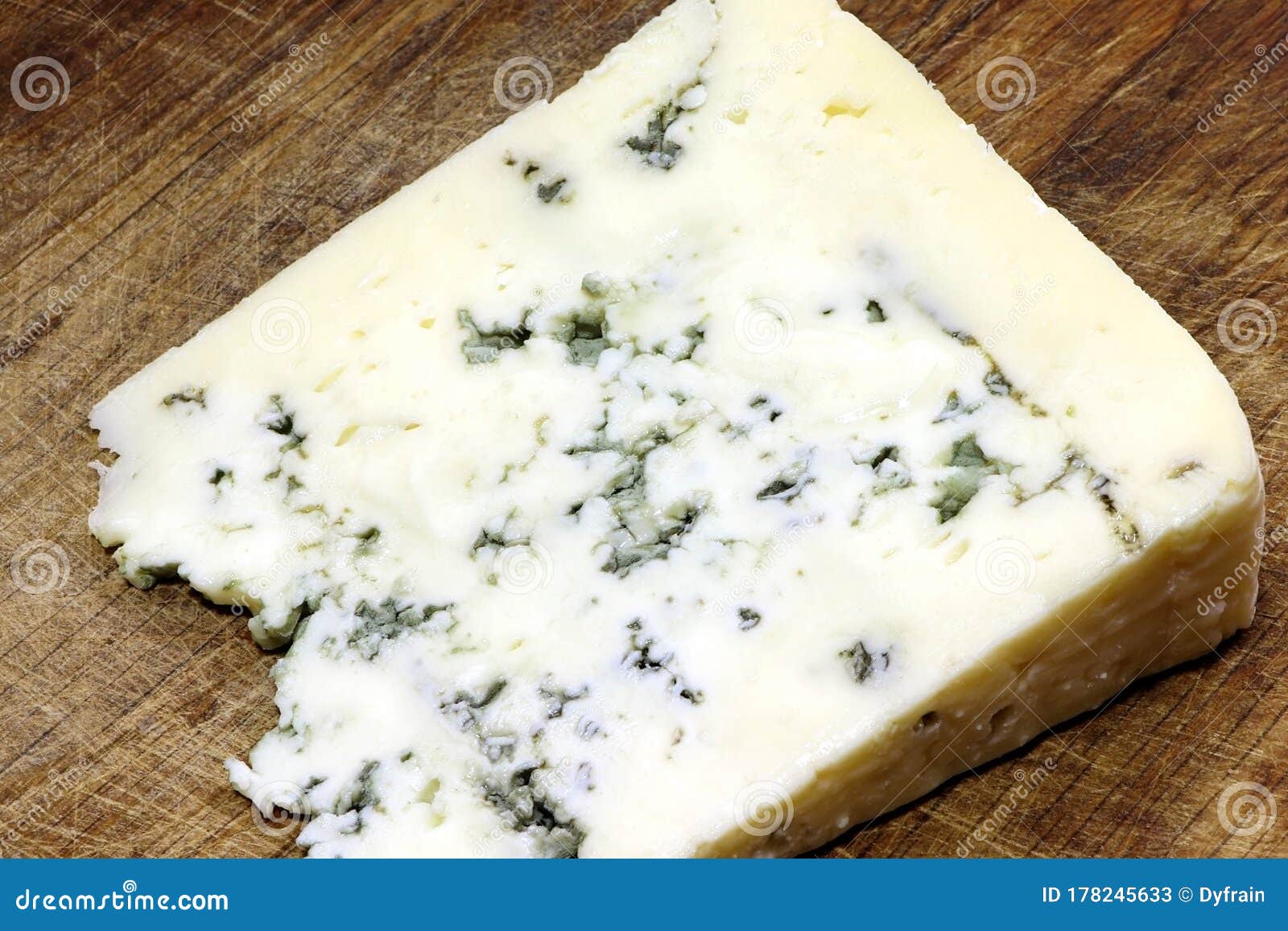 Moldy Cheese on a Cutting Board. Blue Cheese Stock Image Image of