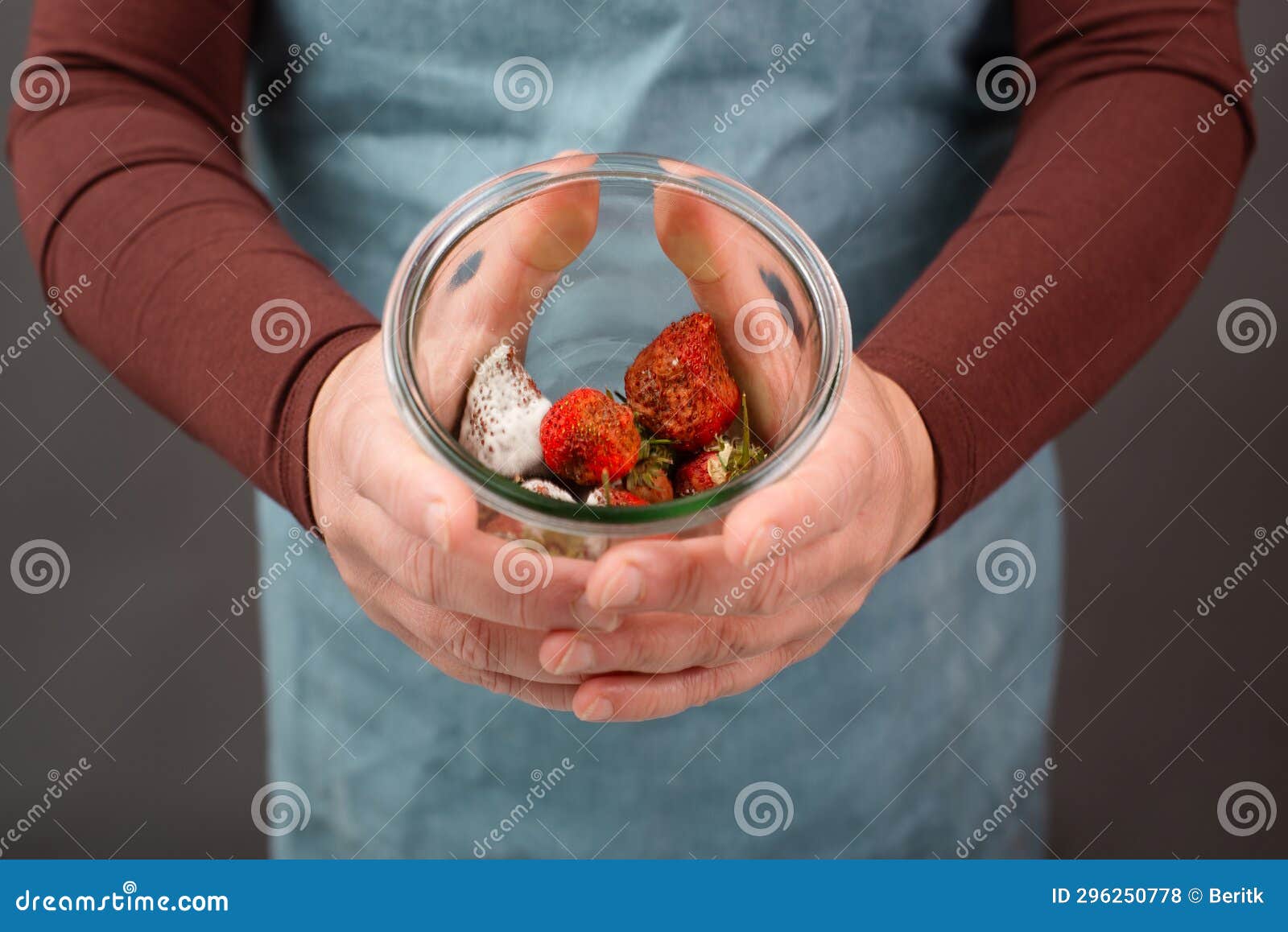 Moldy Strawberry Fruit Rot On Farm Stock Photo 2291303607