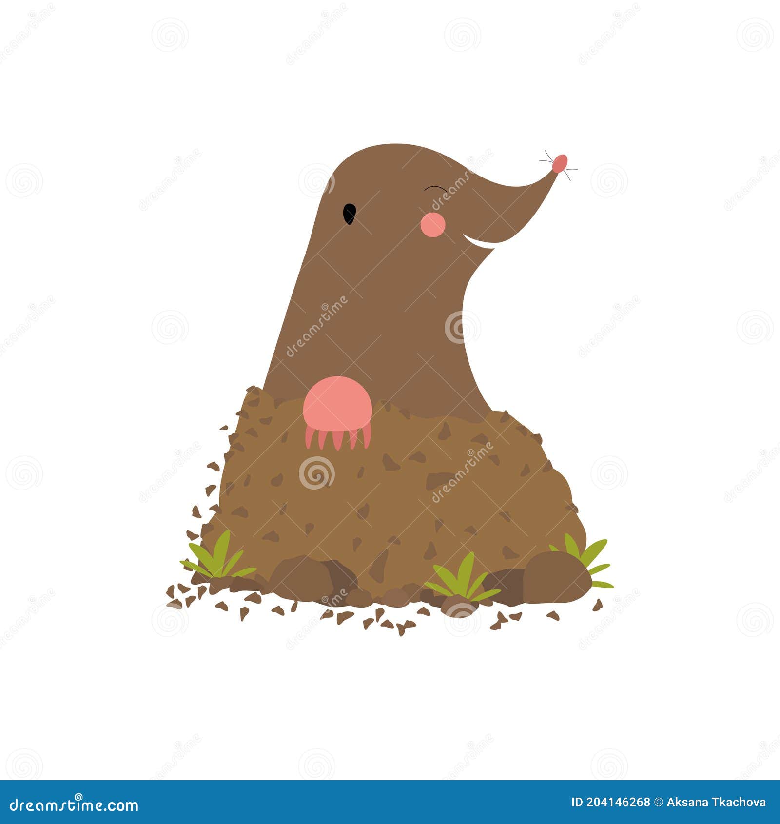 Mole Cavando Fuera Del Fango Animal Caricatura Personaje Alegre Stock de  ilustración - Ilustración de ilustrador, cavador: 204146268