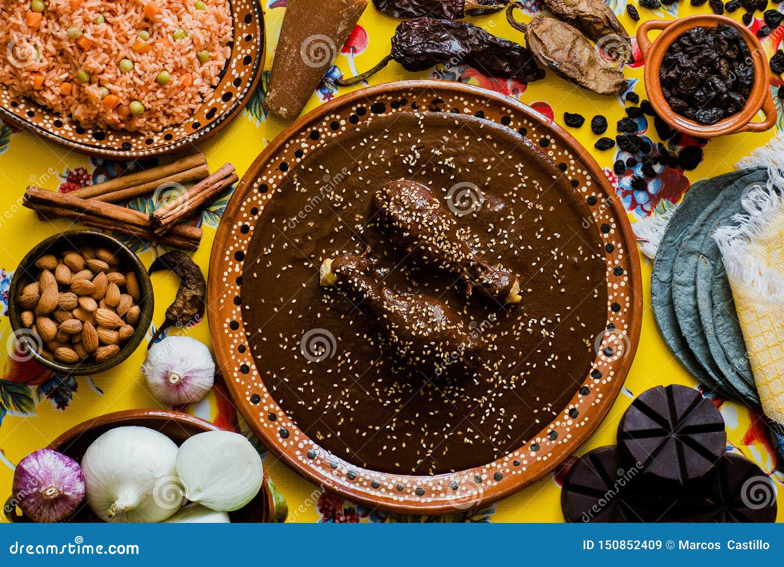 mole mexicano, poblano mole ingredients, mexican spicy food traditional in mexico