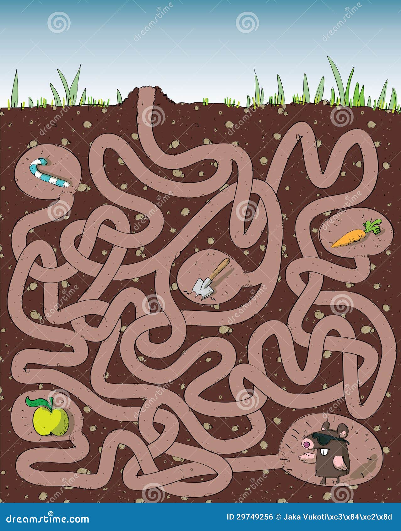 Mole And Molehill Maze Game Vector Illustration | CartoonDealer.com ...