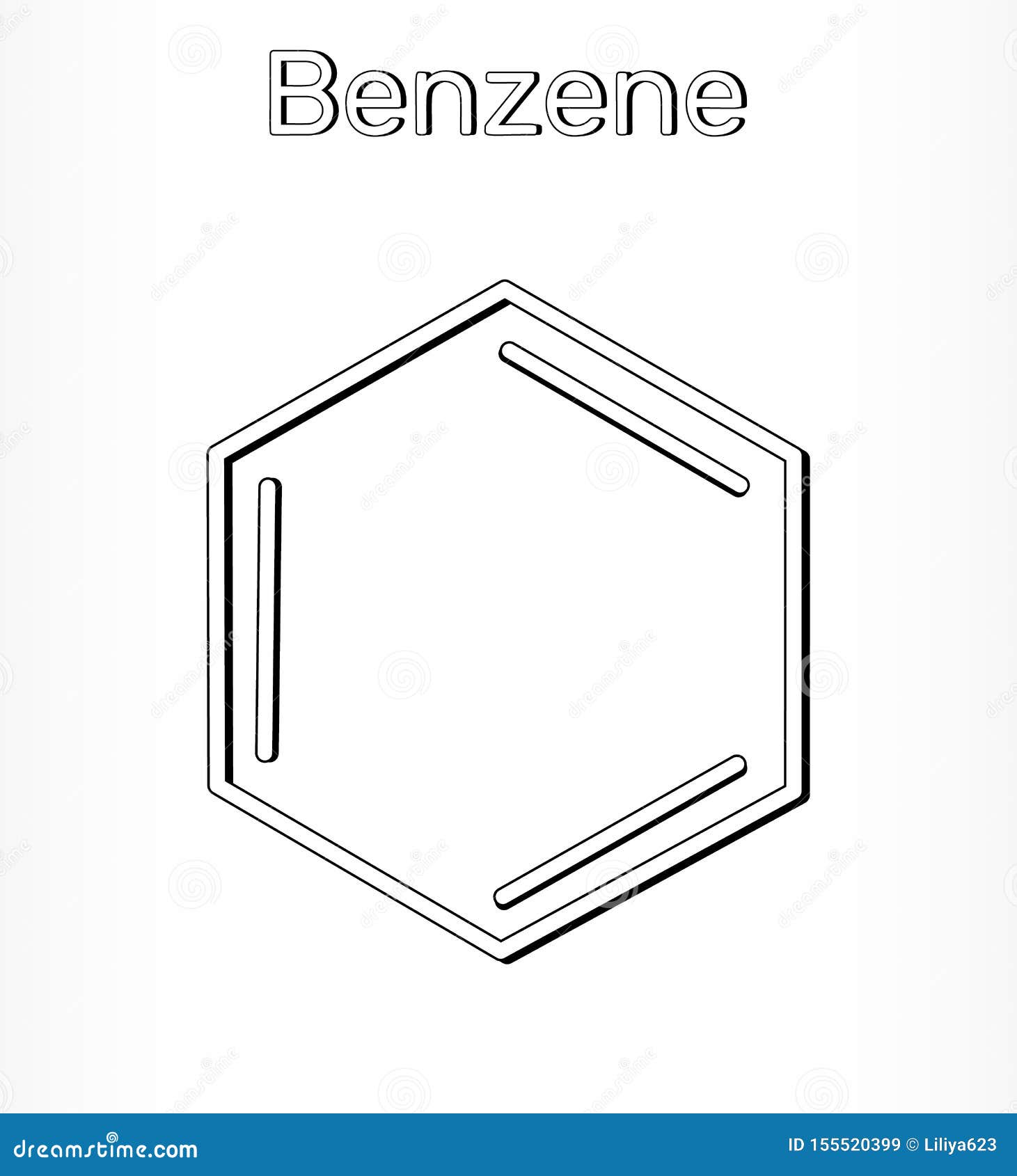 Molecola C6H6 - Prodotto Chimico Strutturale Del Benzene Vettore ...