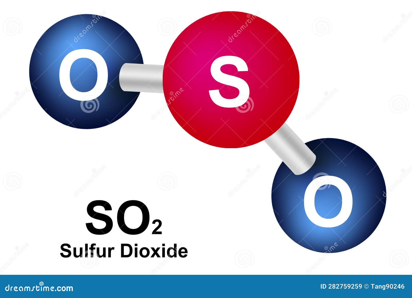 Molecular Formula and Chemical Structure of Sulfur Dioxide Stock