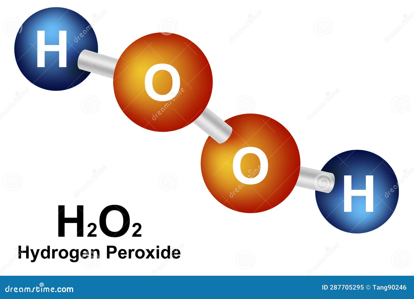 Molecular Formula of Hydrogen Peroxide Stock Illustration