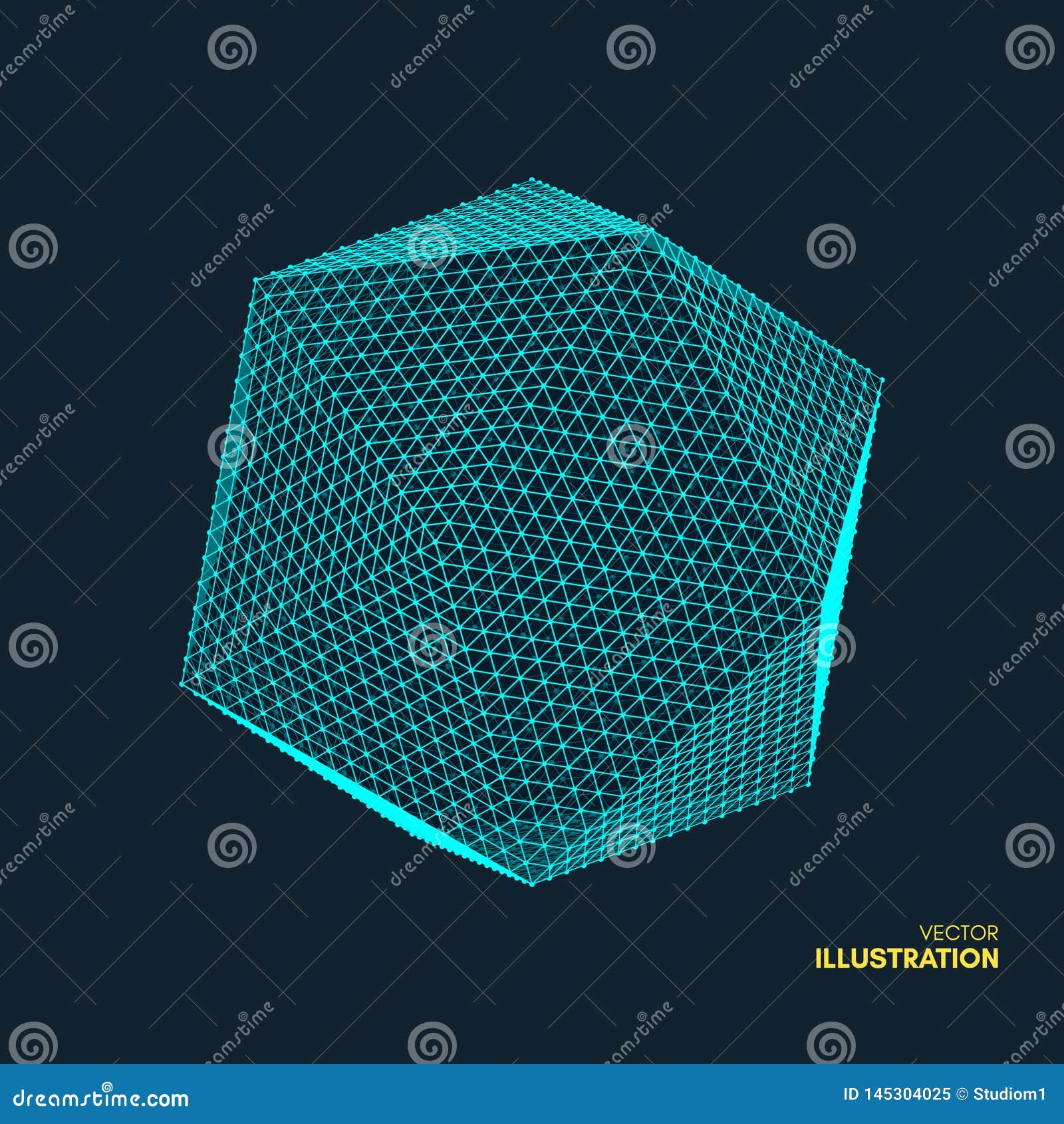 Molecular Grid. 3d Technology Style. Vector Illustration Stock Vector ...