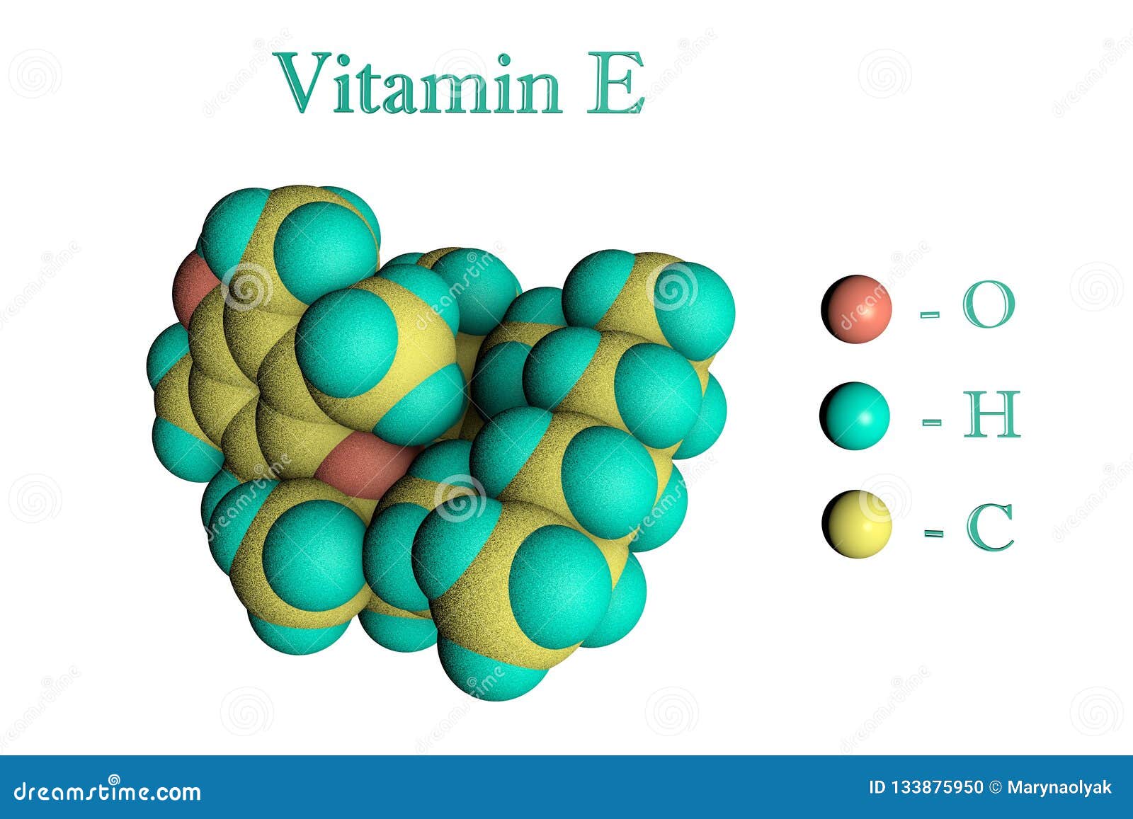 Molecular Model Of Vitamin E Alpha Tocopherol Scientific Background