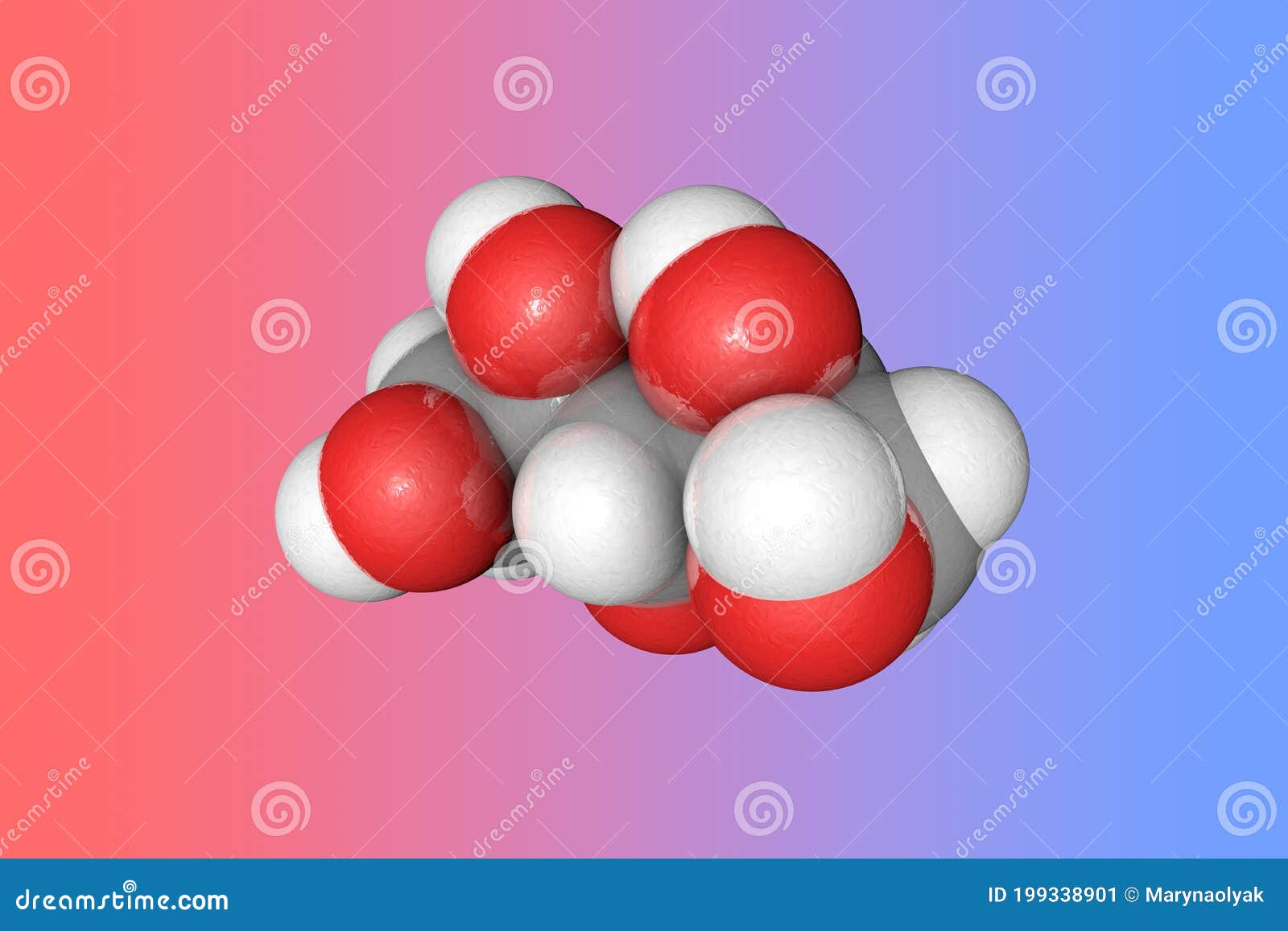 Xylitol Molecular Structure On White Background RoyaltyFree Stock