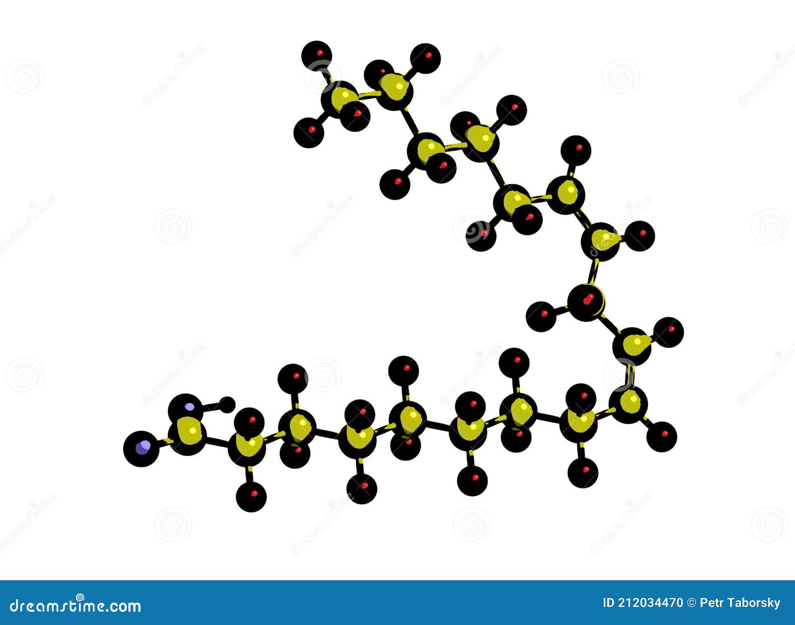 Linoleic Acid, LA Molecule. Omega6, Polyunsaturated Fatty Acid