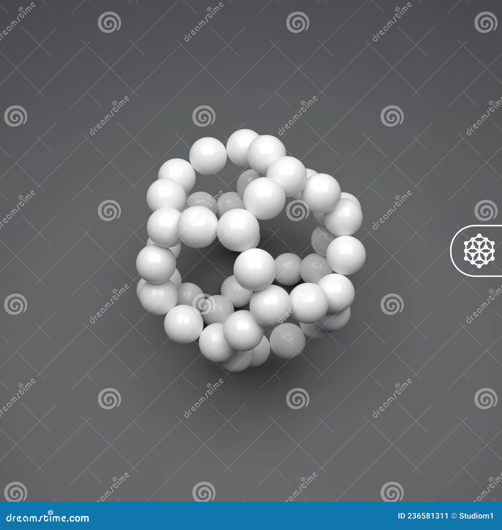 molecular structure with spheres. 3d  . can be used for marketing, website, presentation
