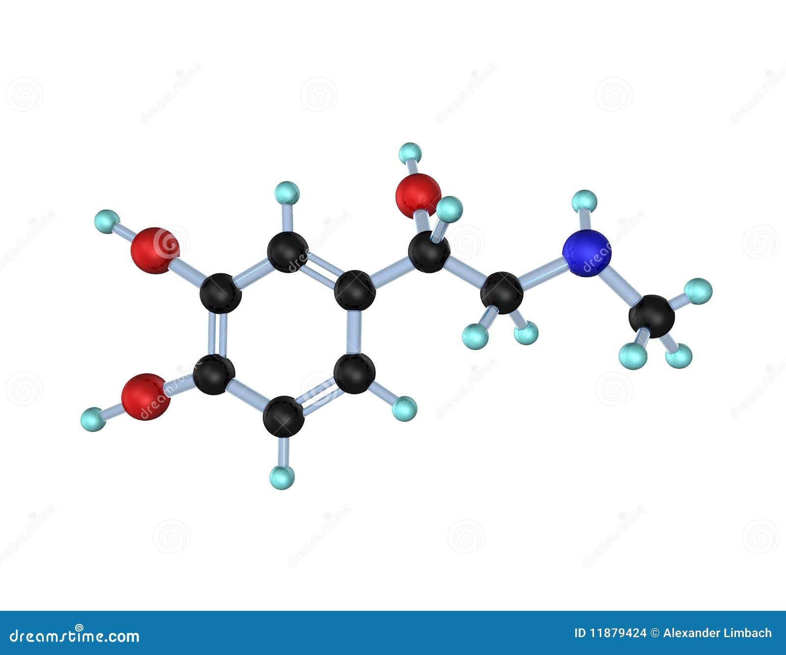 molecule adrenaline 3d