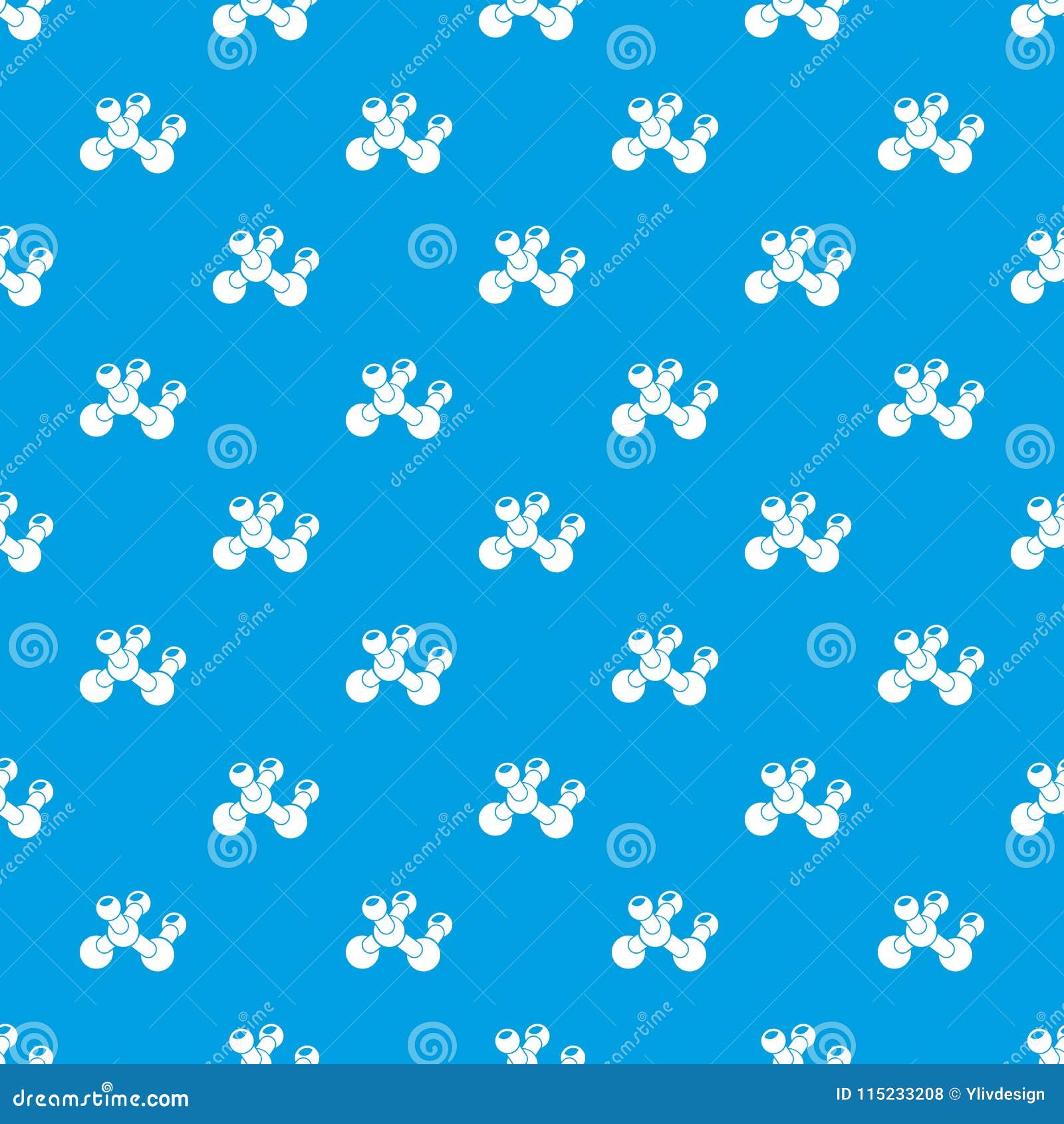 Molecule Bio Pattern Vector Seamless Blue Stock Vector Illustration