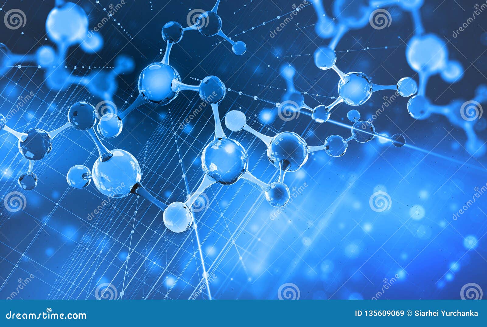 Molecule. Hi Tech Technology in the Field of Engineering Stock