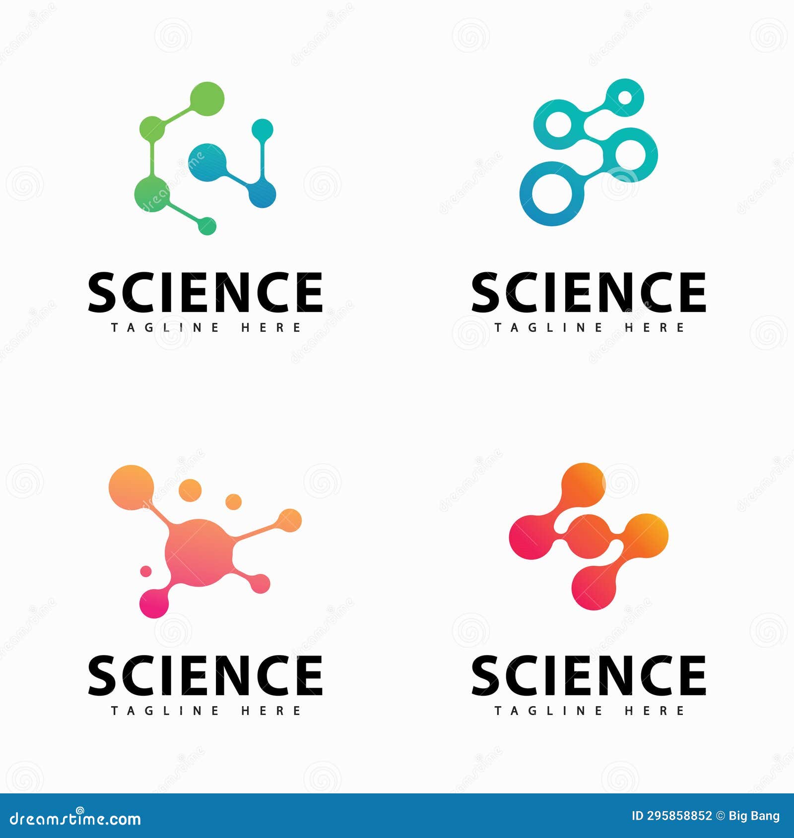 Molecule Logo Icon Template for Science Brand Identity Stock Vector