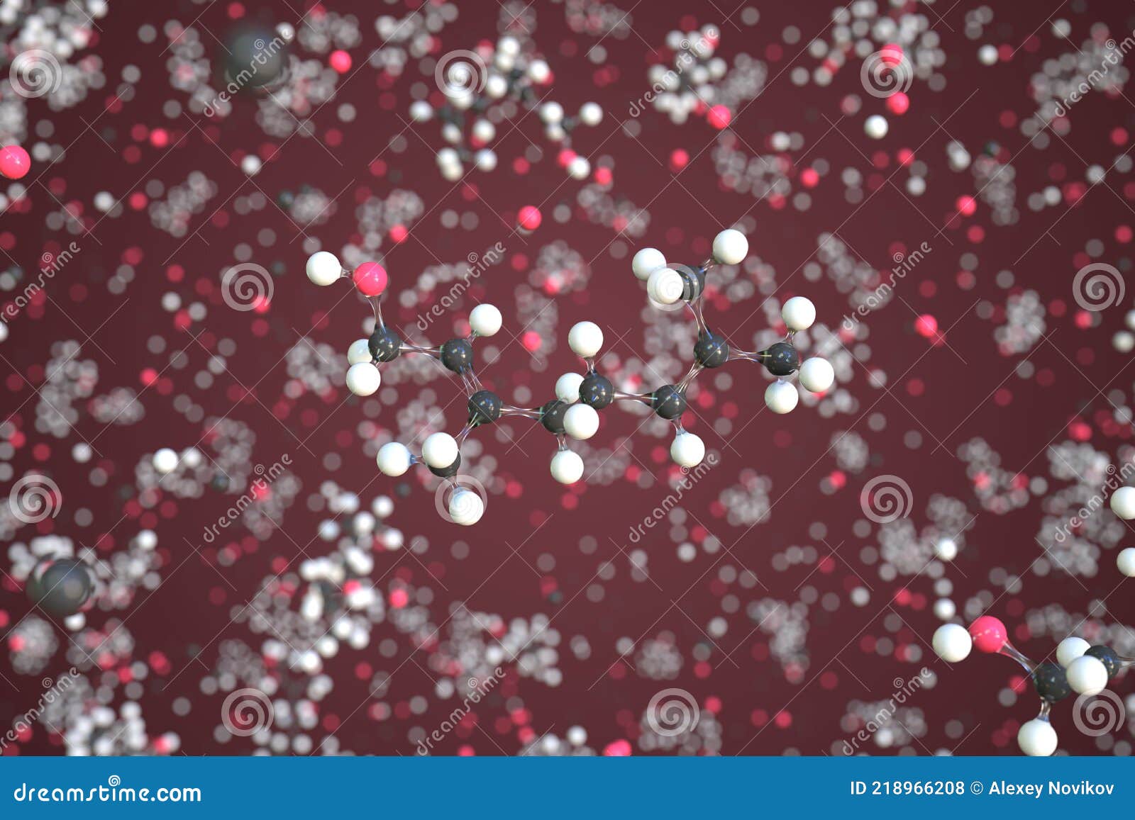 geraniol molecule made with balls, conceptual molecular model. chemical 3d rendering