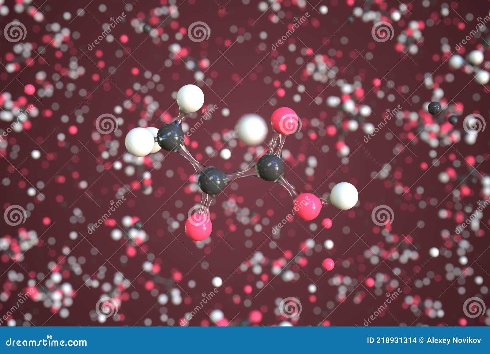 molecule of pyruvic acid, conceptual molecular model. scientific 3d rendering