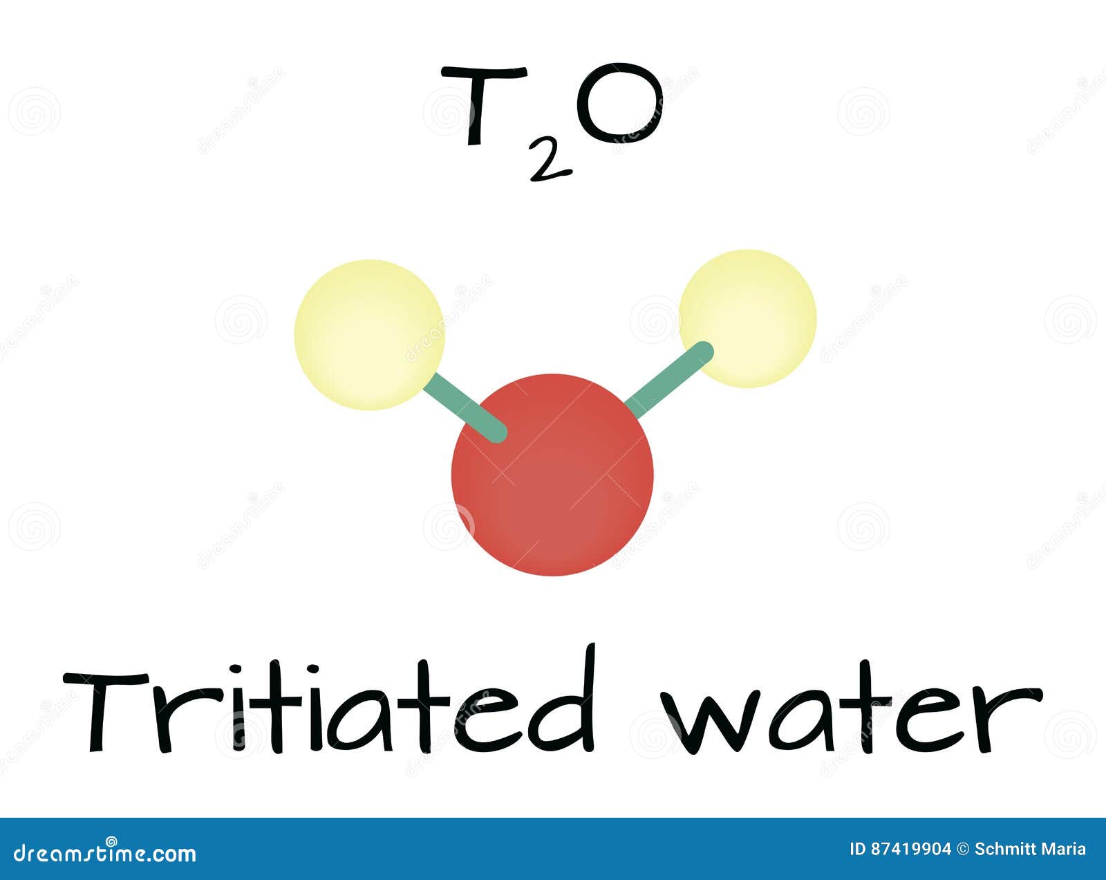 Molecule T2O Tritiated Water Stock Vector Illustration of element