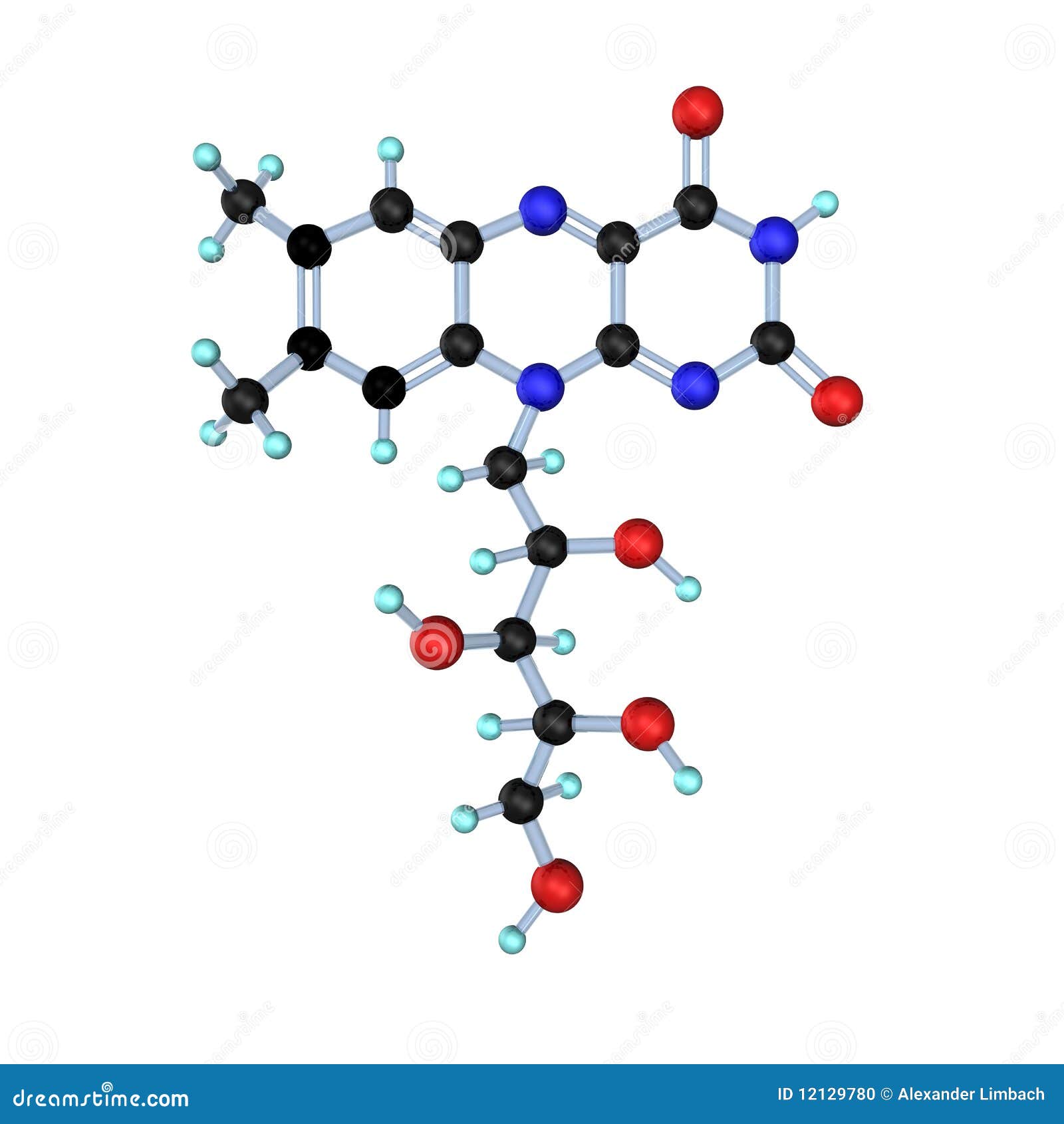 Molecule Vitamin B2 stock illustration. Illustration of research 12129780