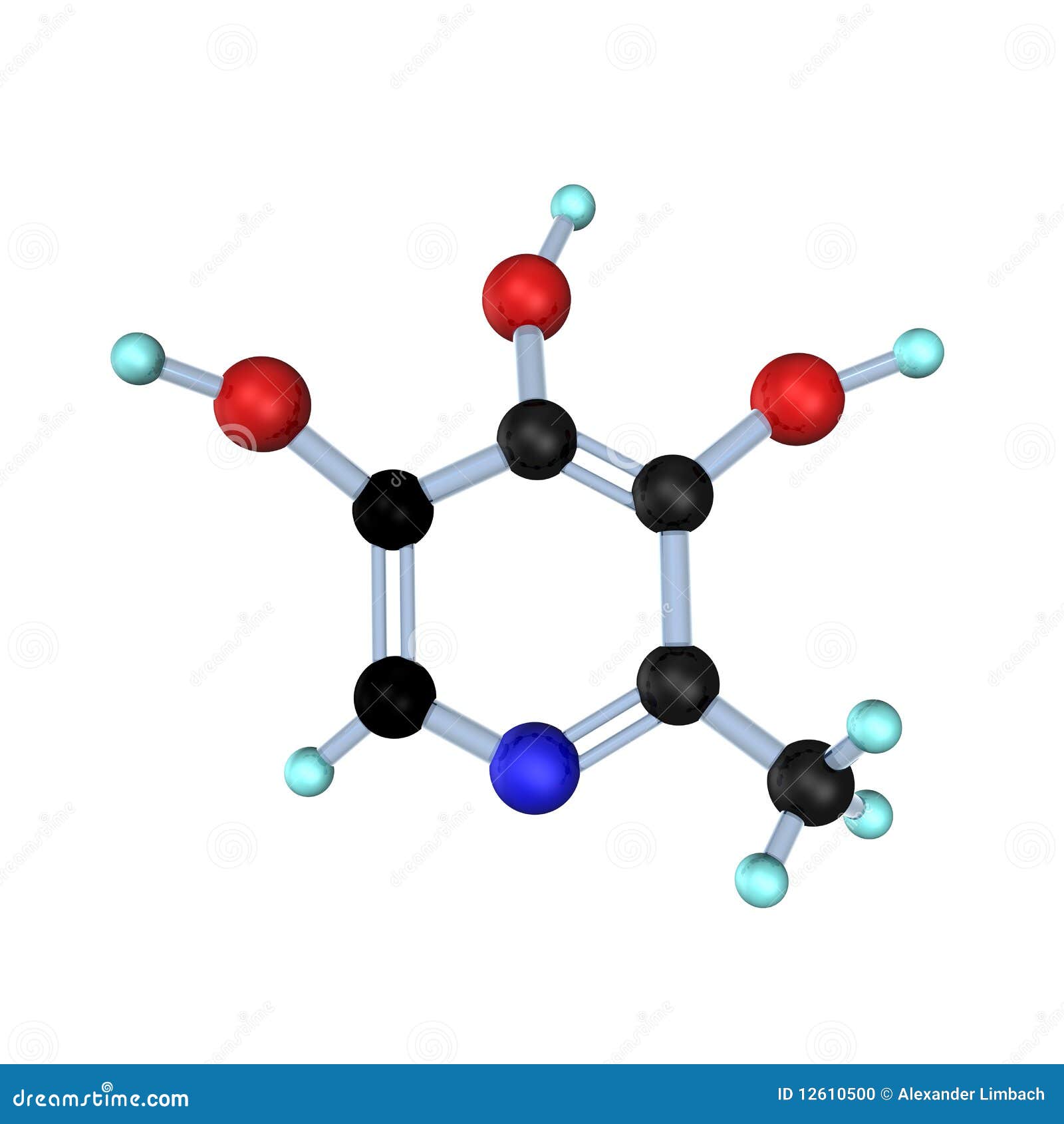 Molecule Vitamin B6 stock illustration. Image of medical 12610500