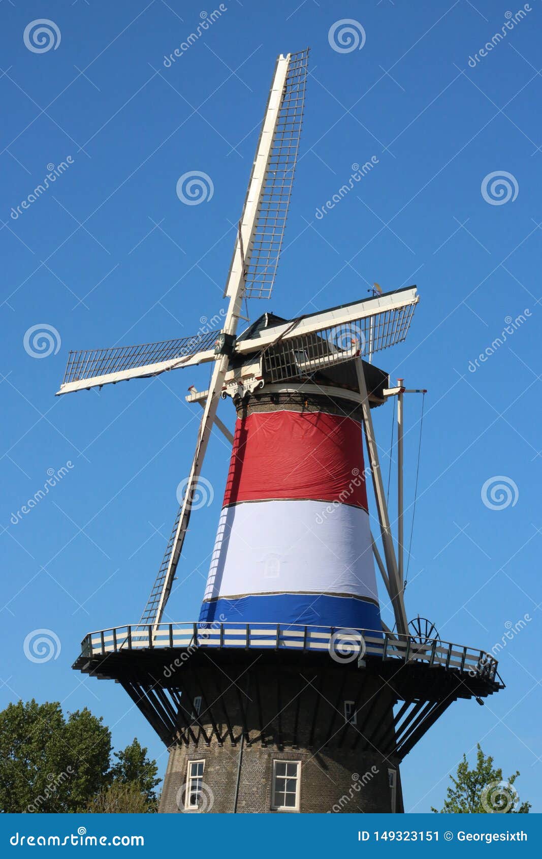 Molen De Valk Windmill In Leiden Netherlands Editorial Photo Image Of Flag Upper 149323151 