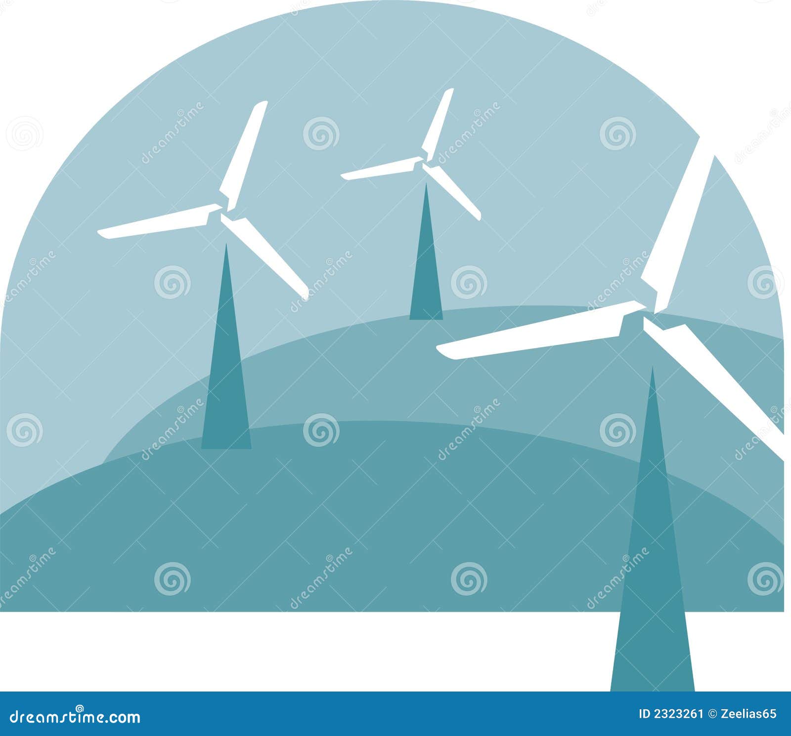 Molinos de viento modernos ilustración del vector. Ilustración de